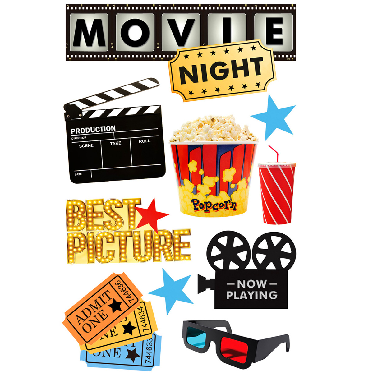 Paper House® 3D Stickers, Movie Night