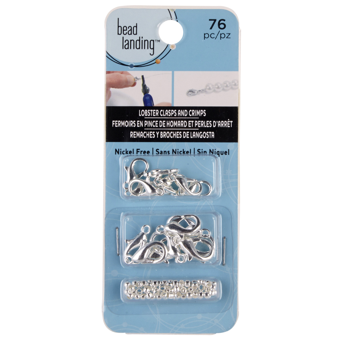 Bead Landing™ Crimp Beads & Lobster Clasps, Silver