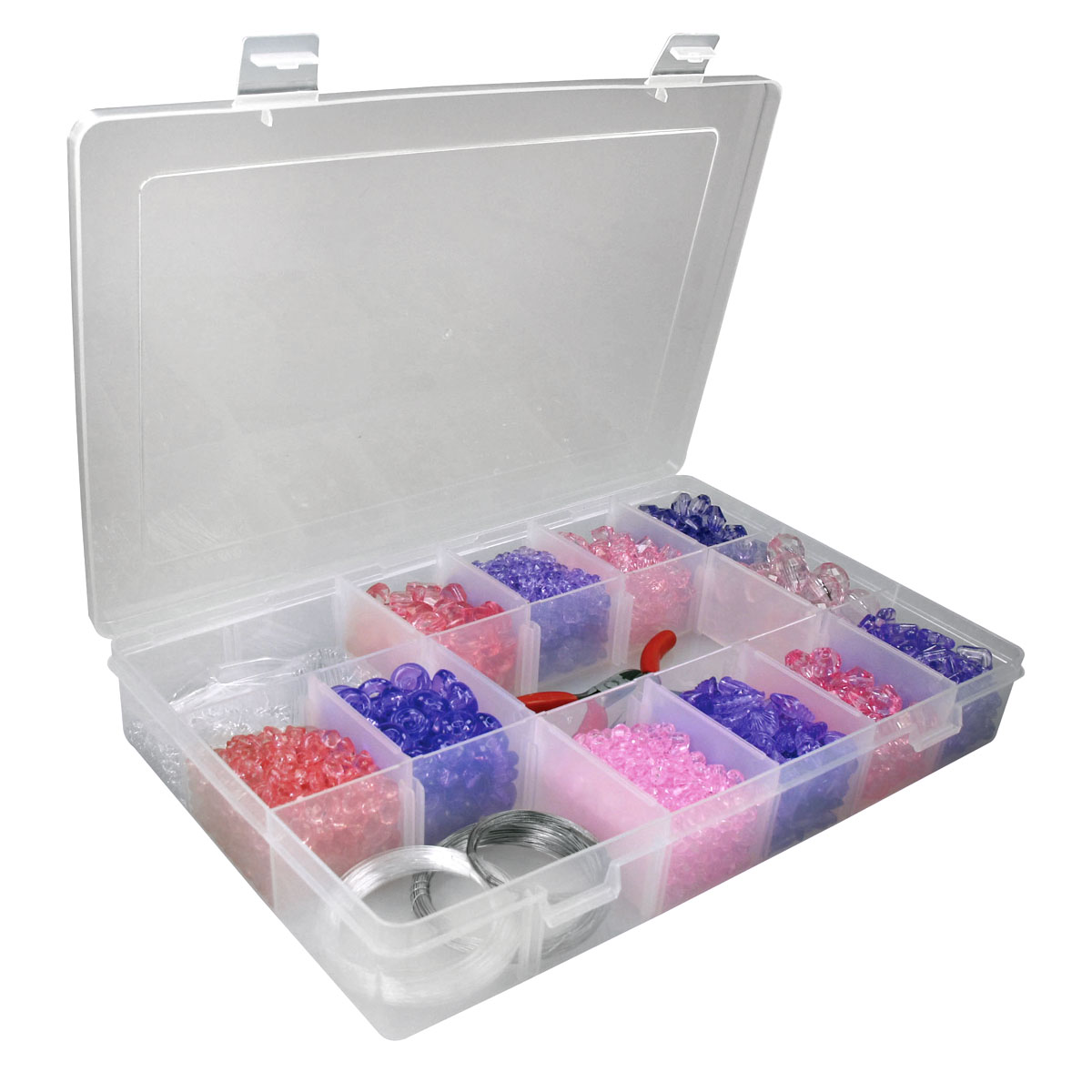 Bead Landing™ Bead Storage Box With Removable Dividers, 10.74" x 7" x 1.6"