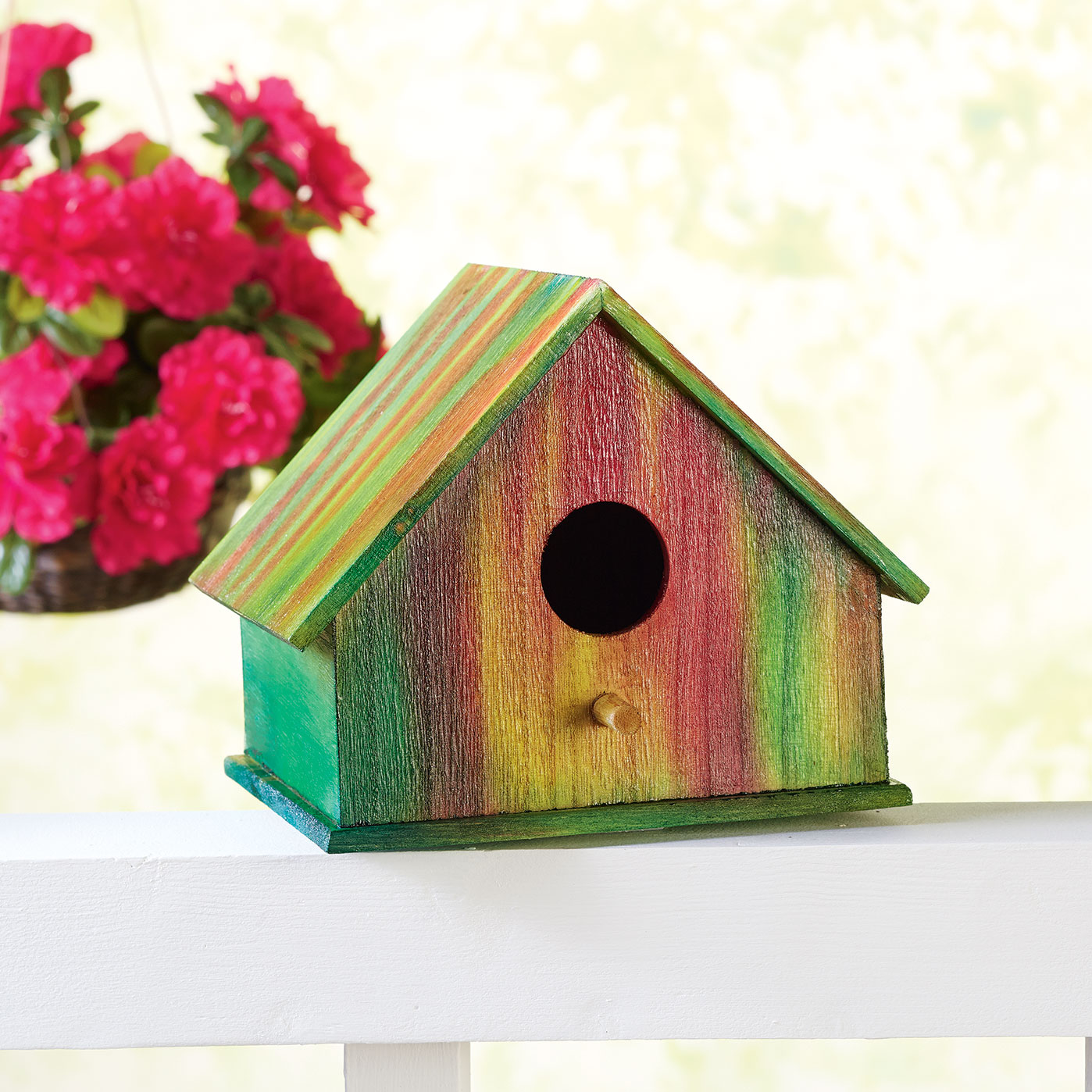 Tie-Dye Wood Birdhouse