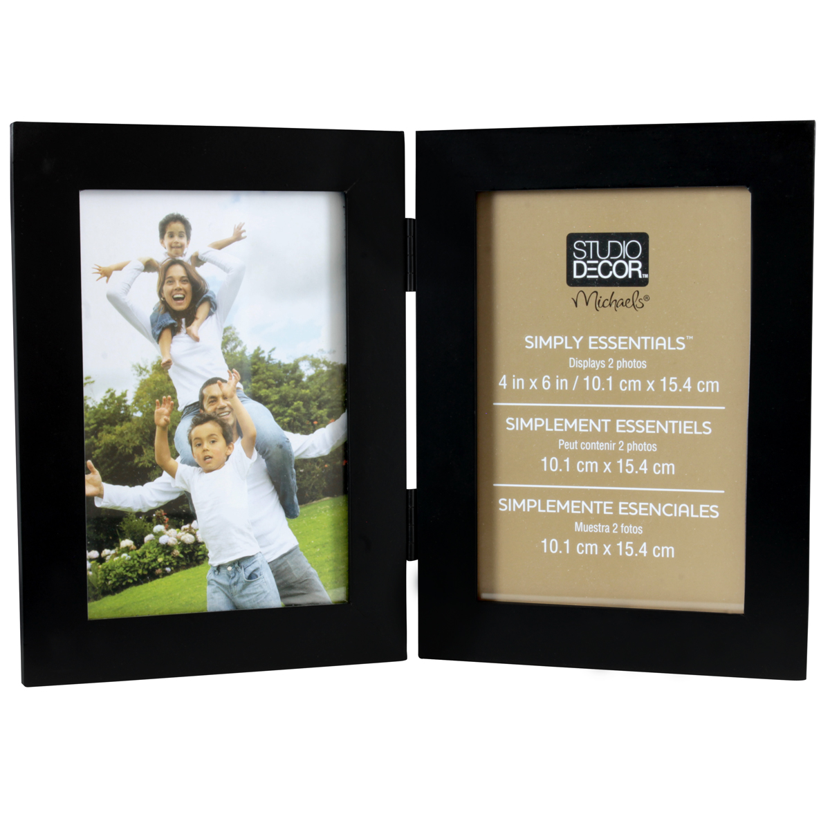 Studio Decor Simply Essentials 2-Opening Hinged Frame, 4" x 6"