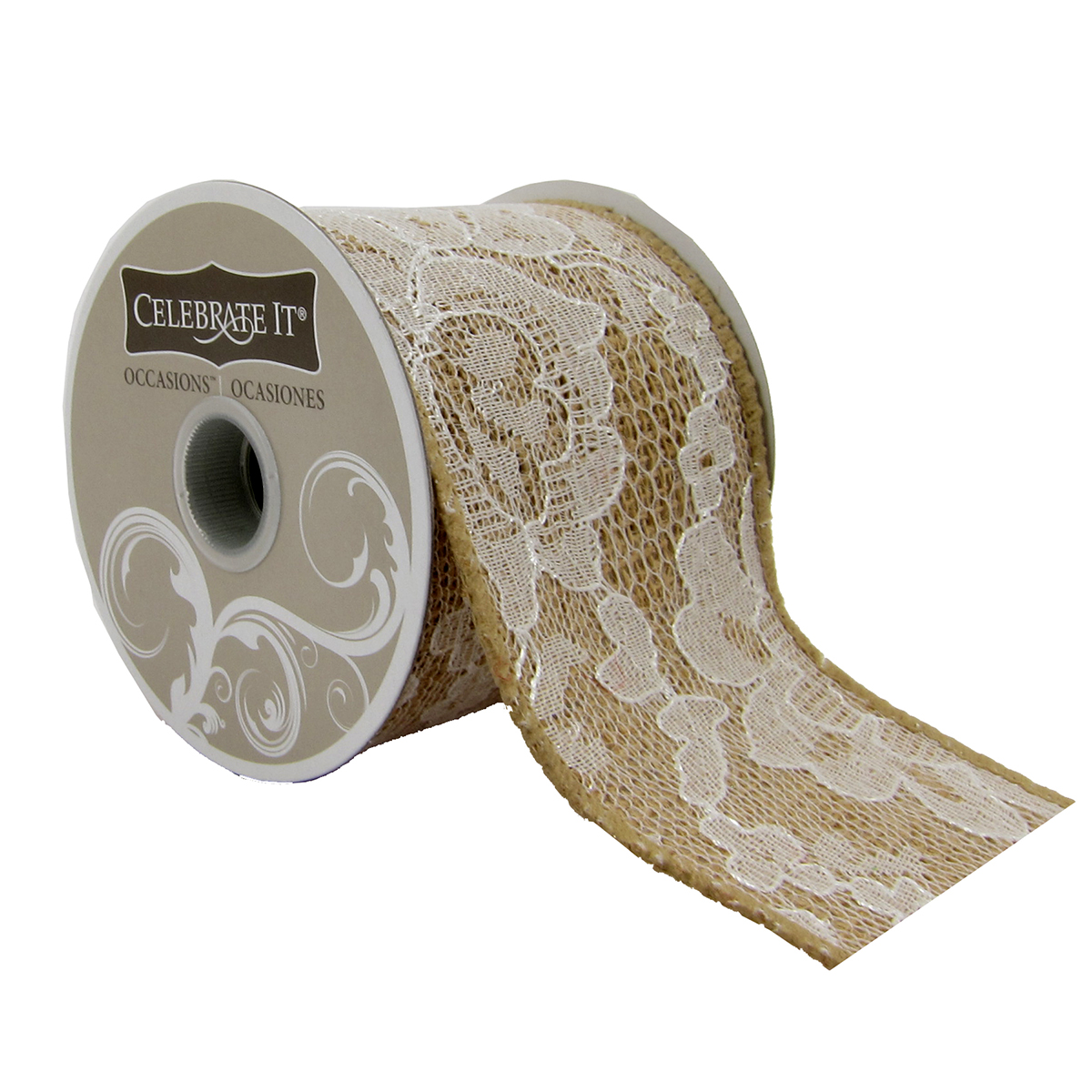 2.5" Burlap & Lace Wired Ribbon by Celebrate It® Occasions™