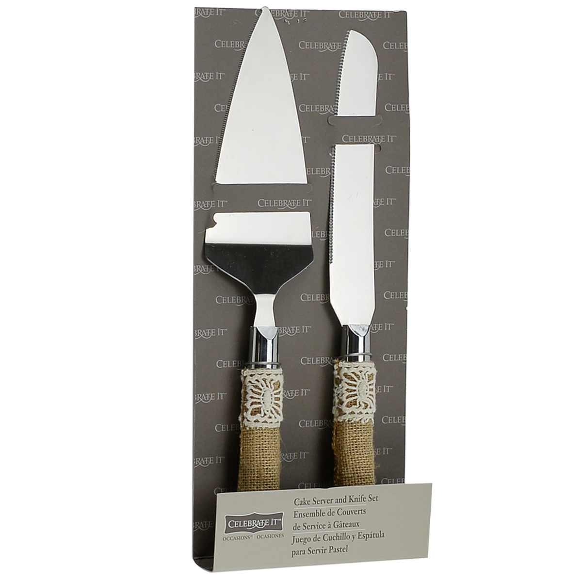 Celebrate It™ Occasions™ Cake Knife & Server Set, Burlap