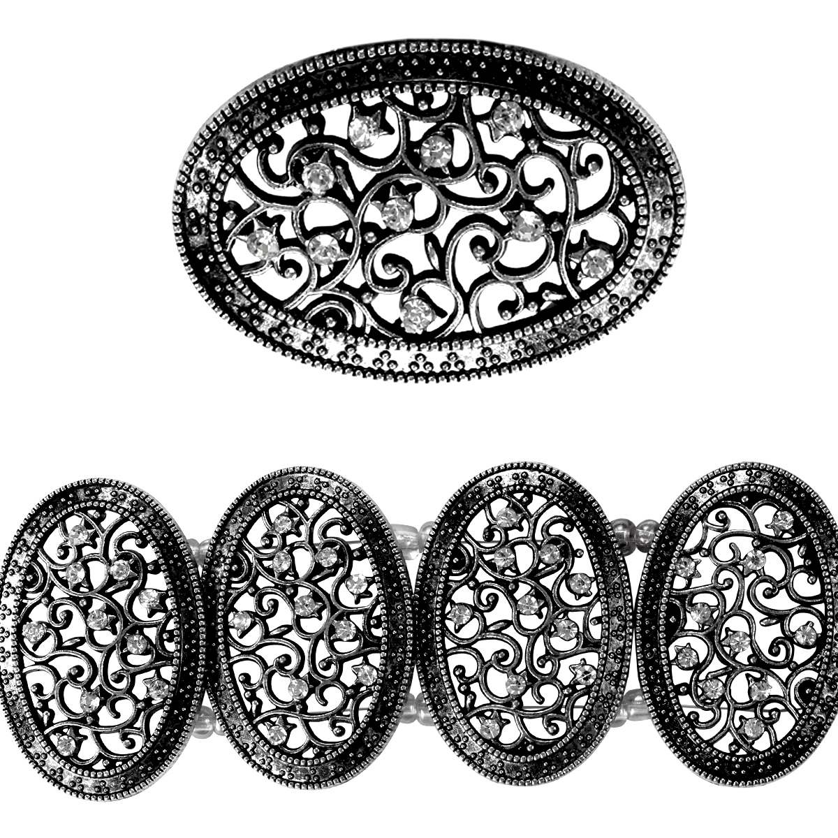 Bead Gallery® Metal Slider, Crystal Oval