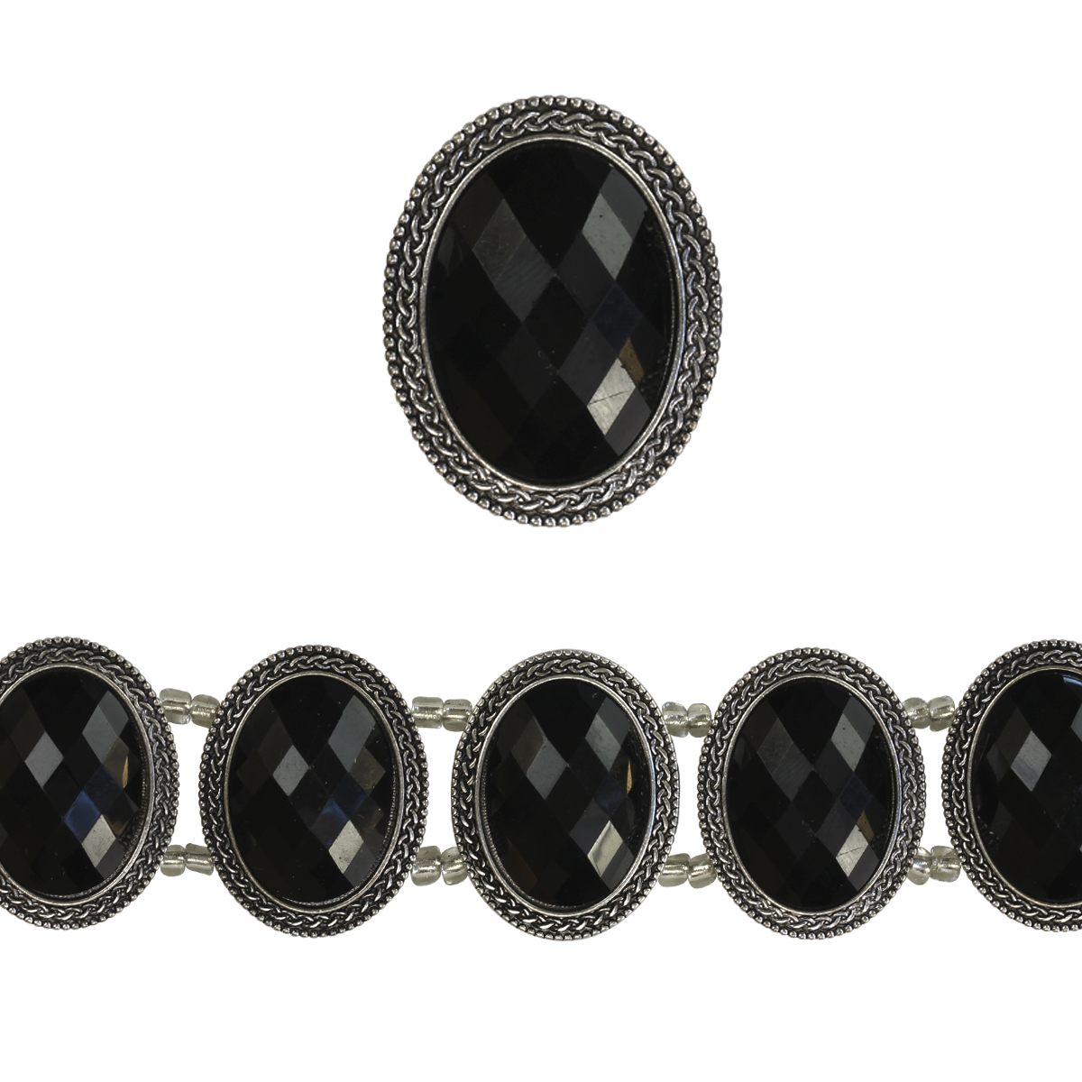 Bead Gallery® Metal Slider, Black Oval