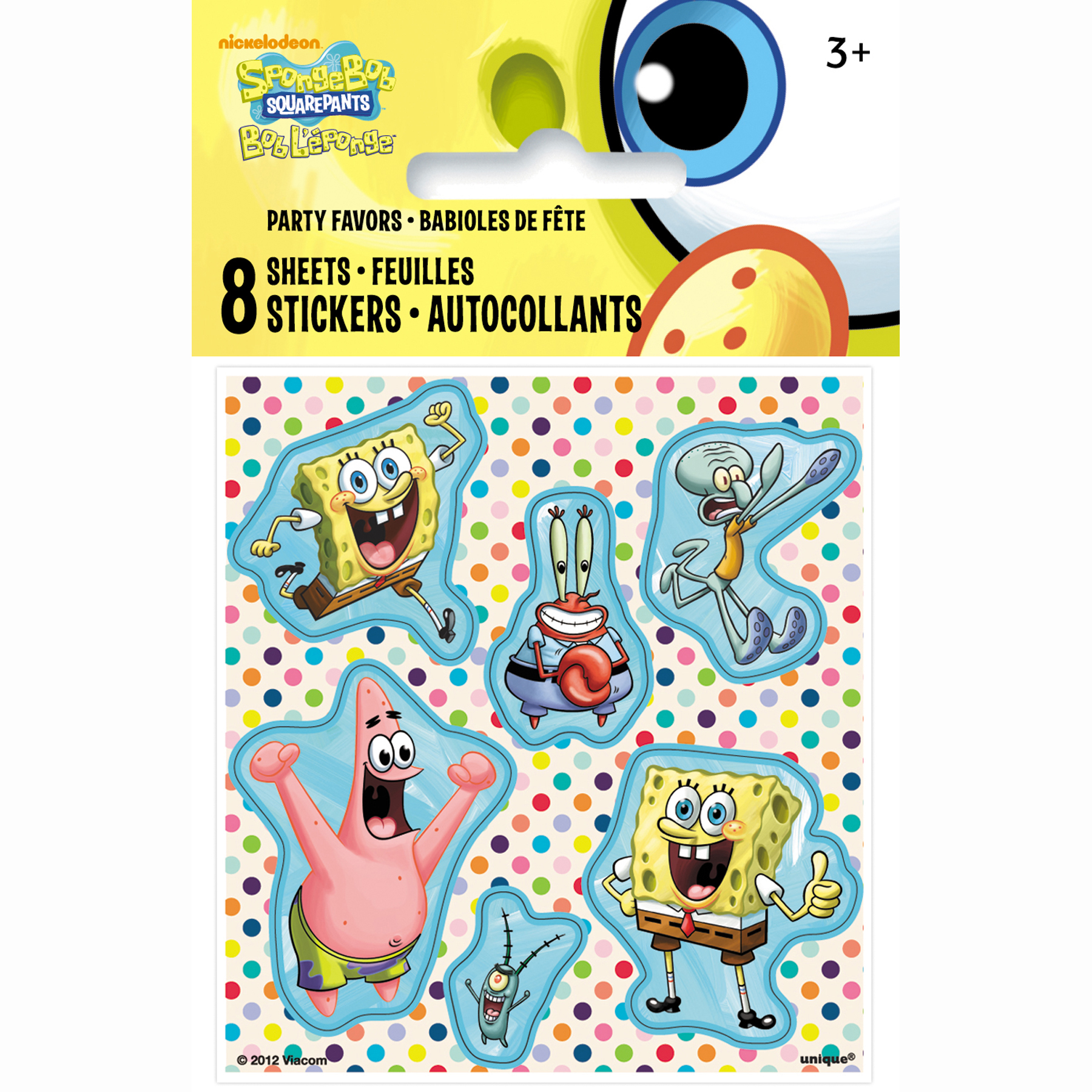 SpongeBob SquarePants Sticker Sheets, 8ct