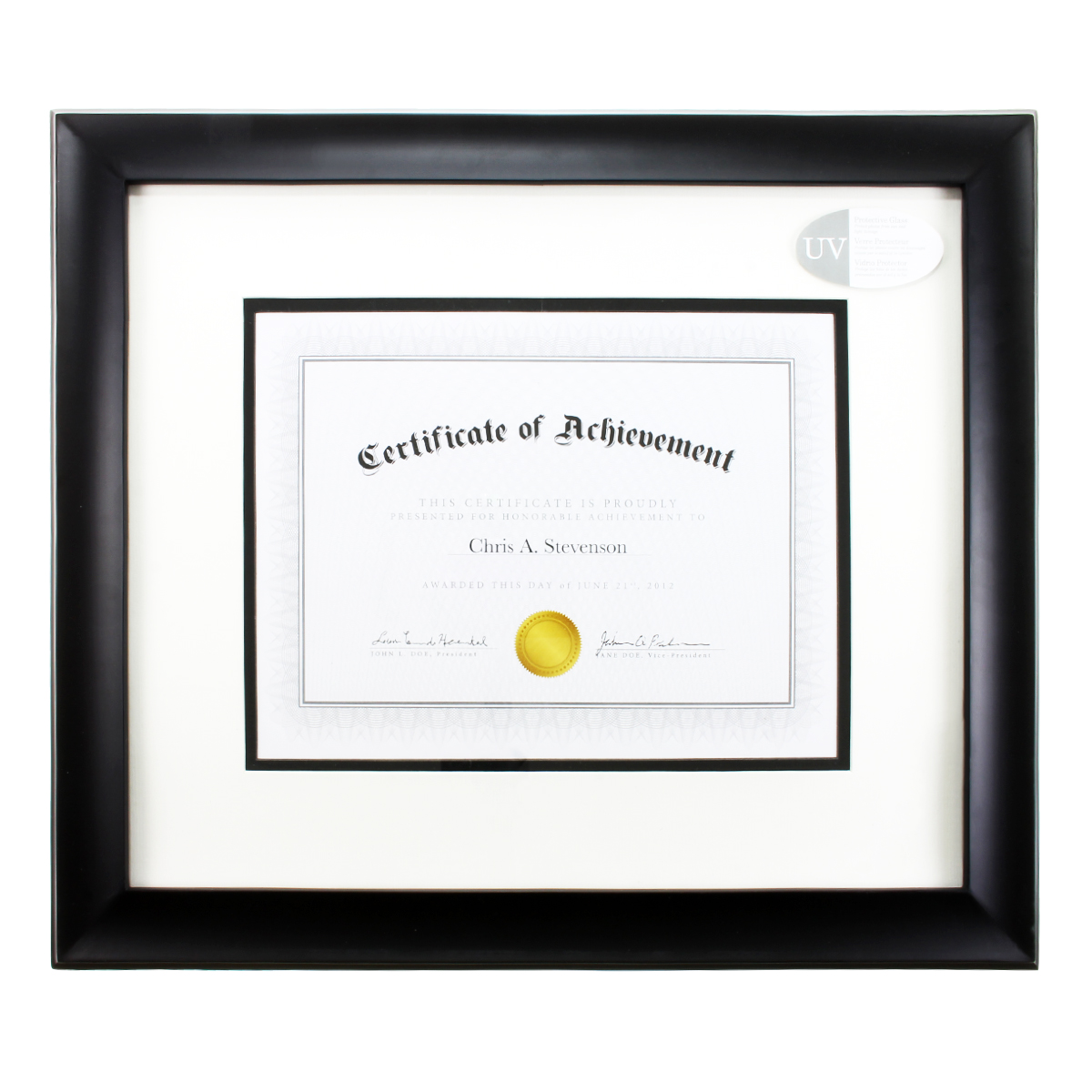 Black Document Frame, 13" x 15.5" With 8.5" x 11" Double Mat by Studio
