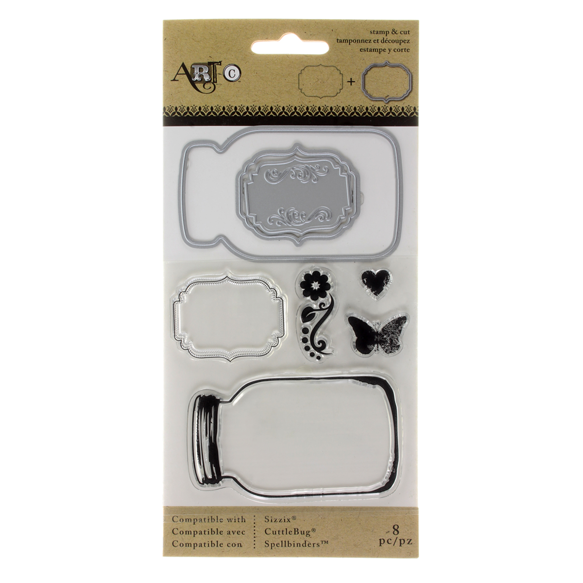 ArtC® Stamp & Die Cut Set, Mason Jar