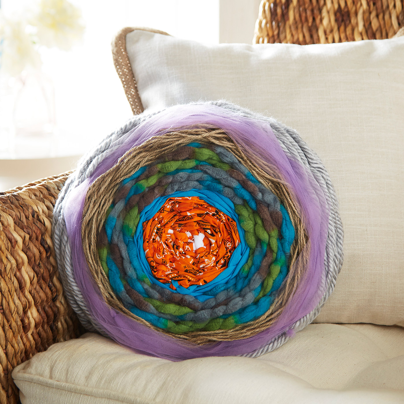 Hoop Woven Throw Pillow