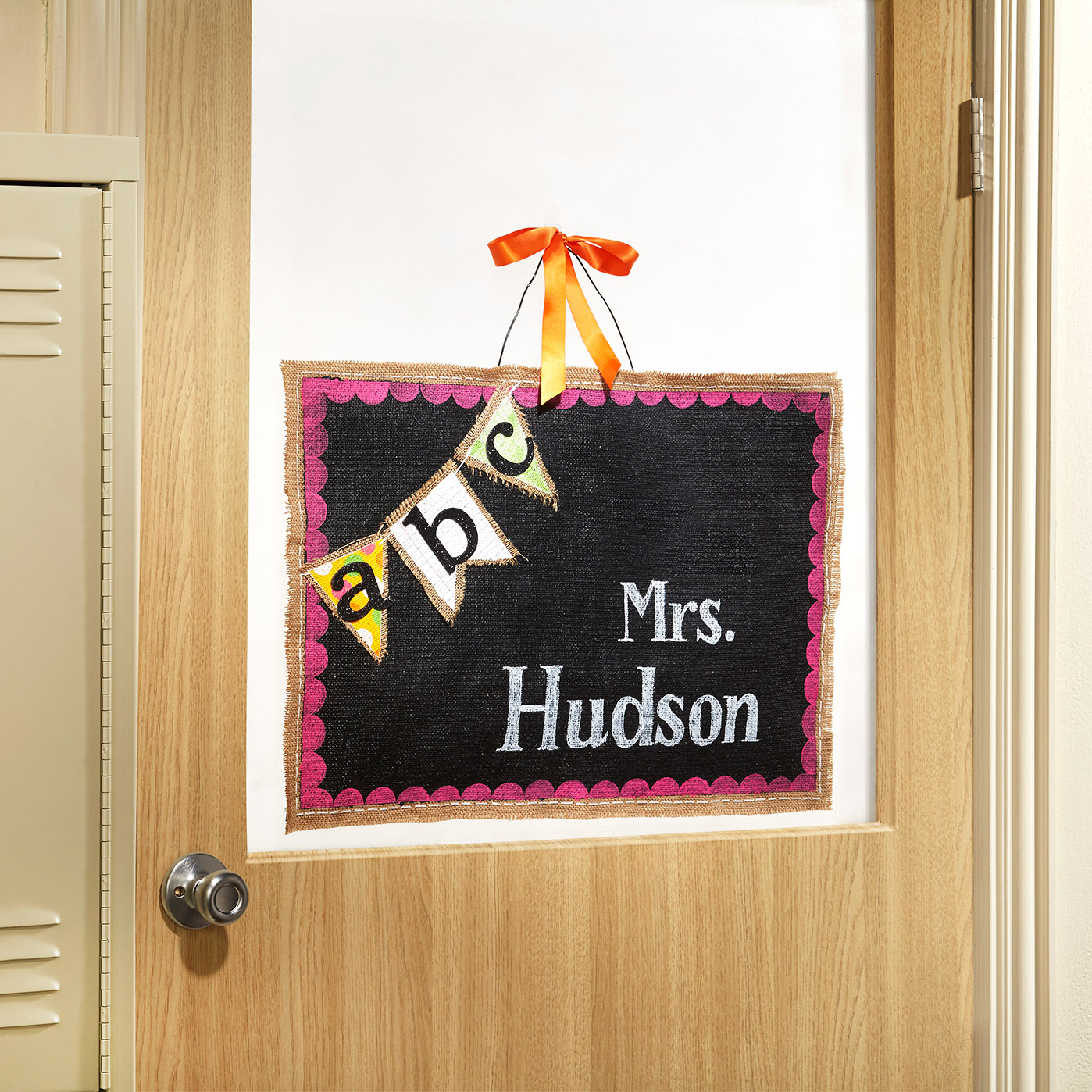 Classroom "Chalkboard" Burlap Door Sign