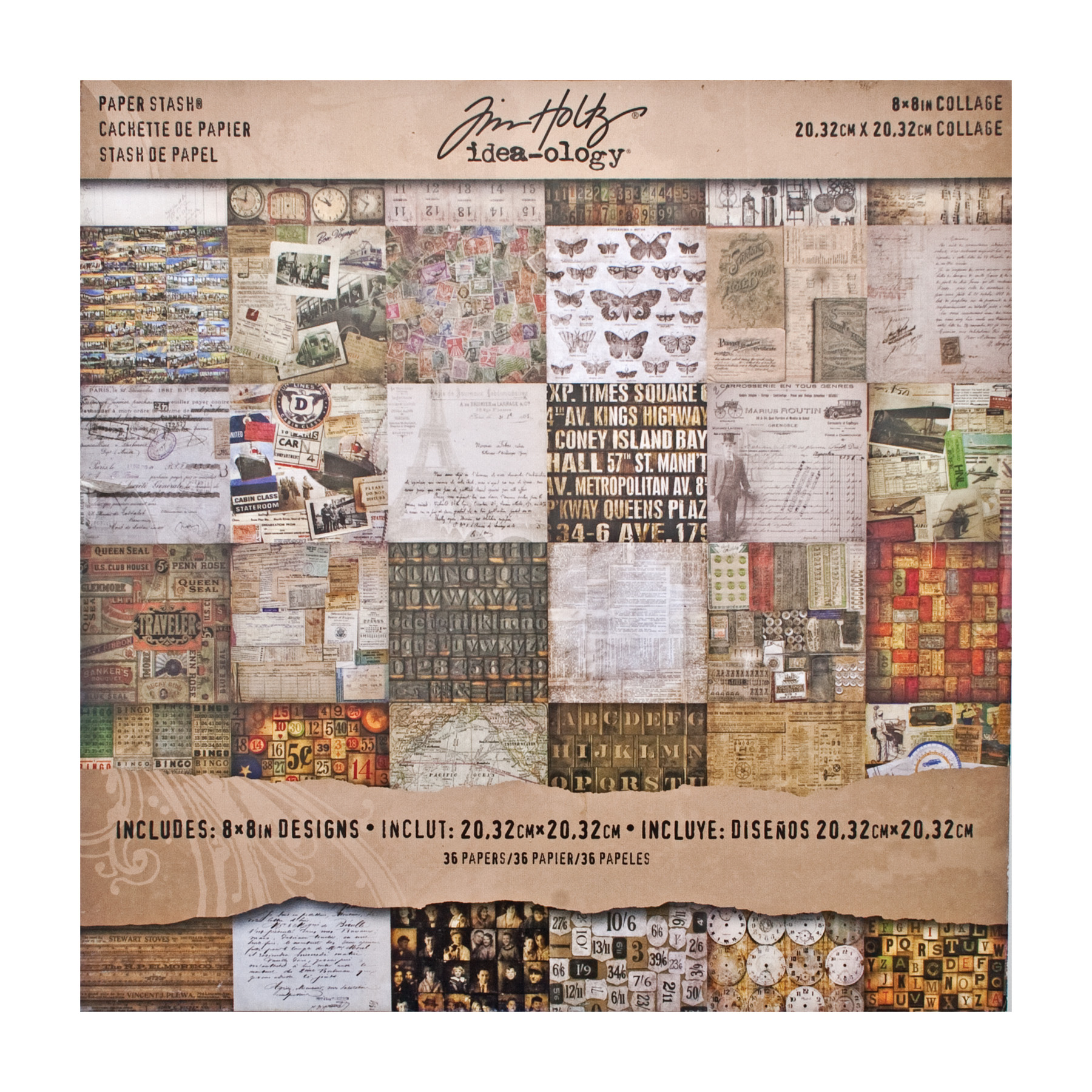 Idea-Ology Collage Papier 6x6 Yards Entomologie - Bastelpapier Mit Insektenmotiven