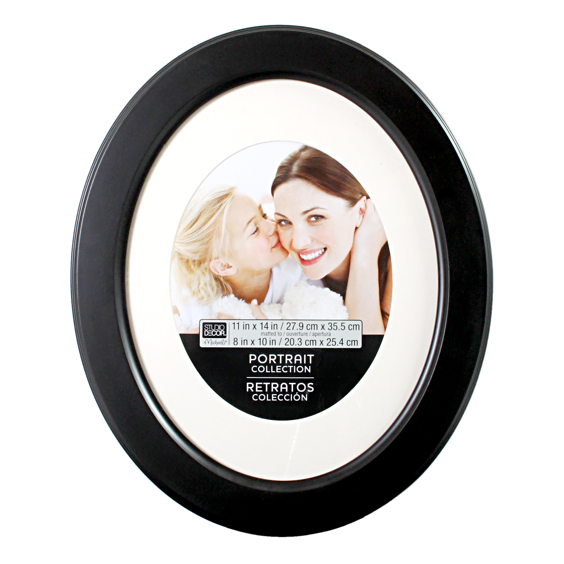 Black Oval Frame, 11" x 14" With 8" x 10" Mat, Portrait Collection By