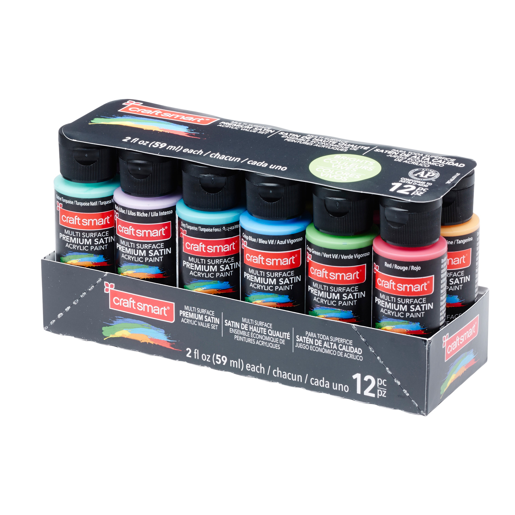Bright Colors Premium Satin Acrylic Set by Craft Smart