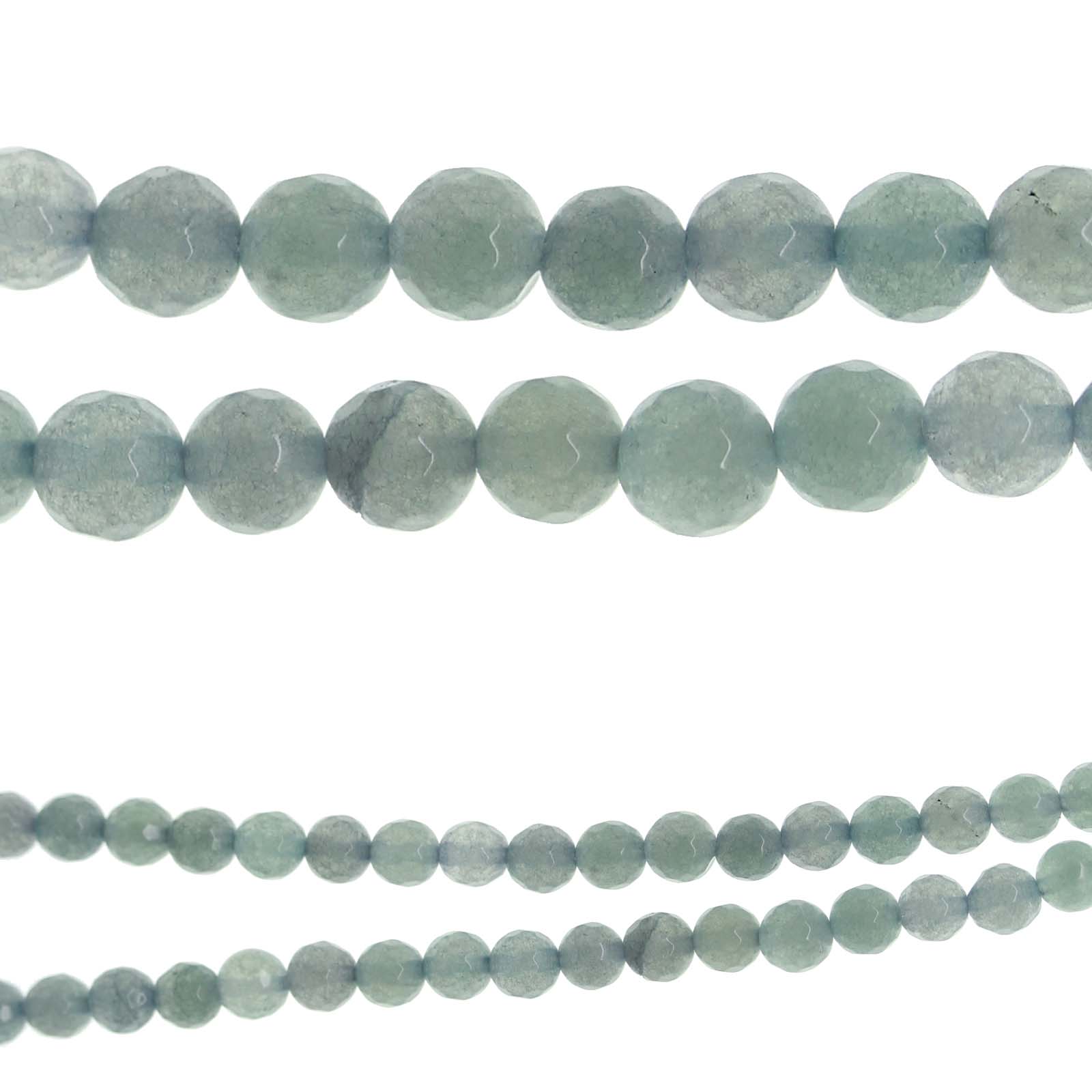 Buy the Halcraft® Bead Gallery® Faceted Round Beads, Aqua Stone at Michaels