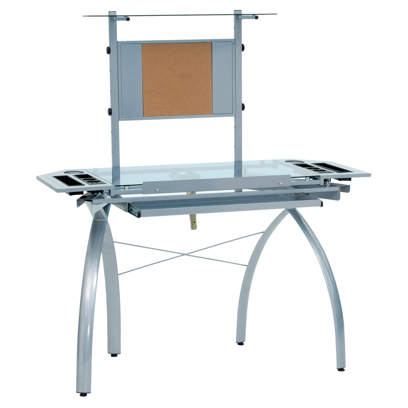 Studio Designs Futura Tower, Silver with Blue Glass