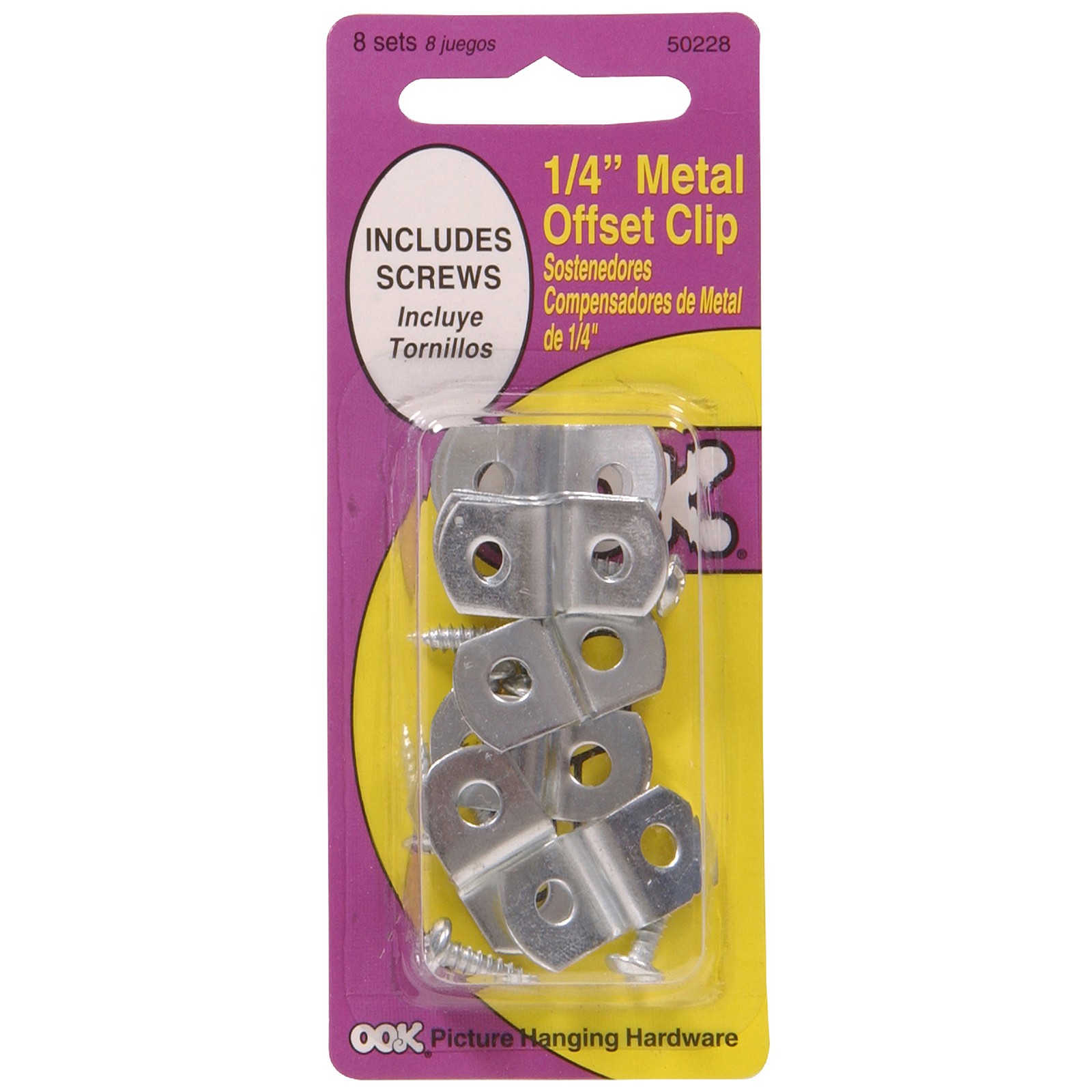 OOK® Metal Offset Clip with Hardware, 1/4"