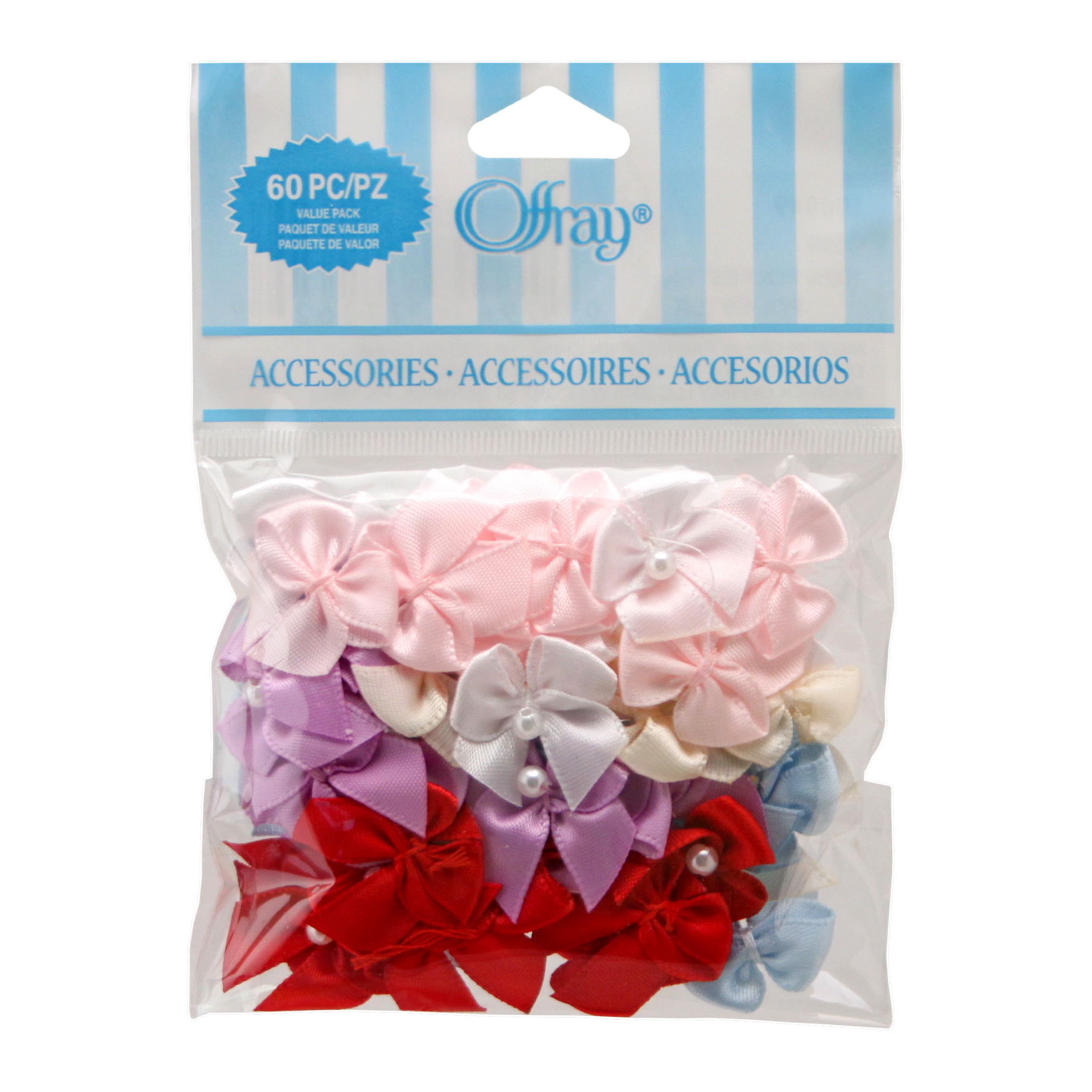 Offray 2-Loop Bows with Pearls Value Pack, Multi