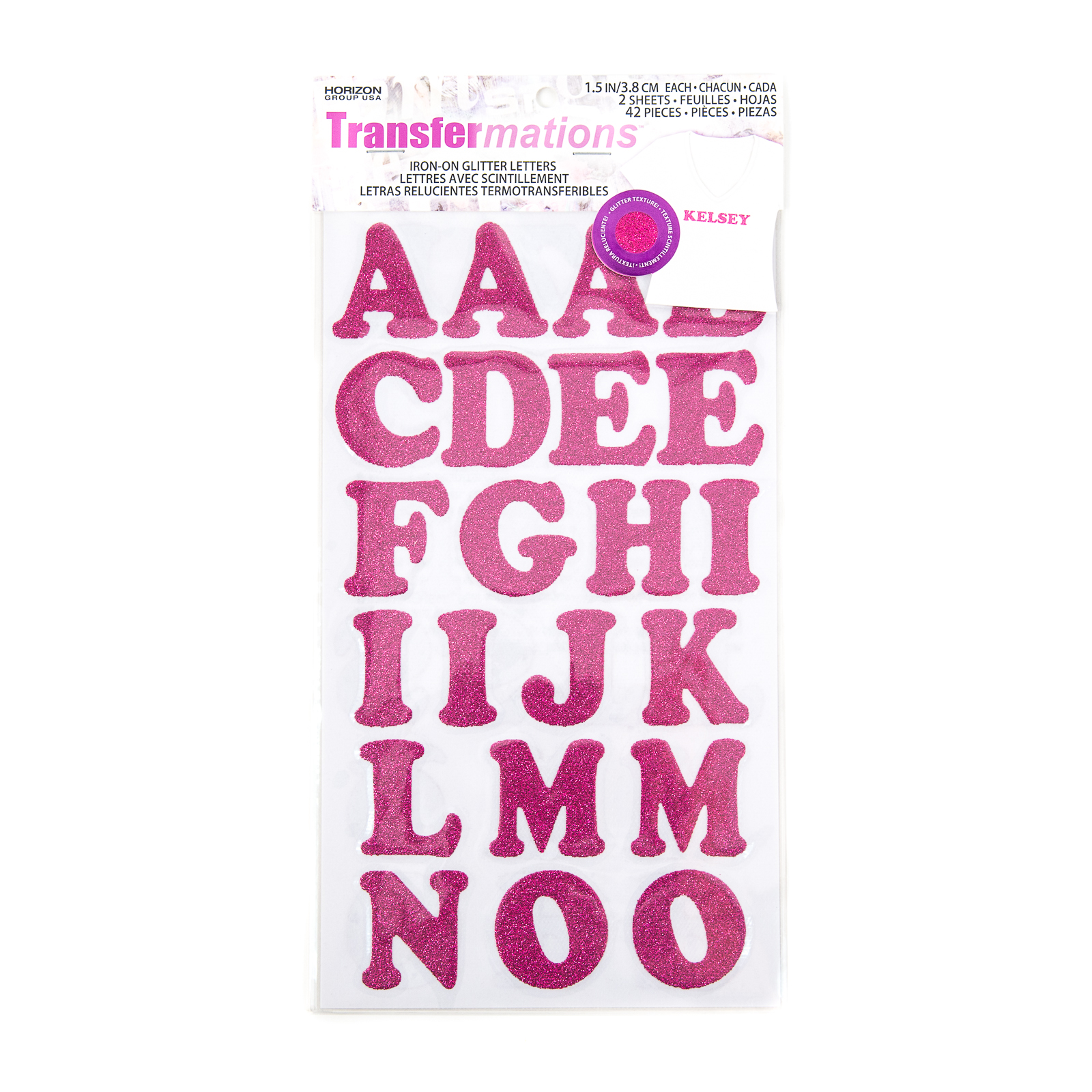 Shop for the Horizon® Transfermations™ IronOn Glitter Letters, Pink at