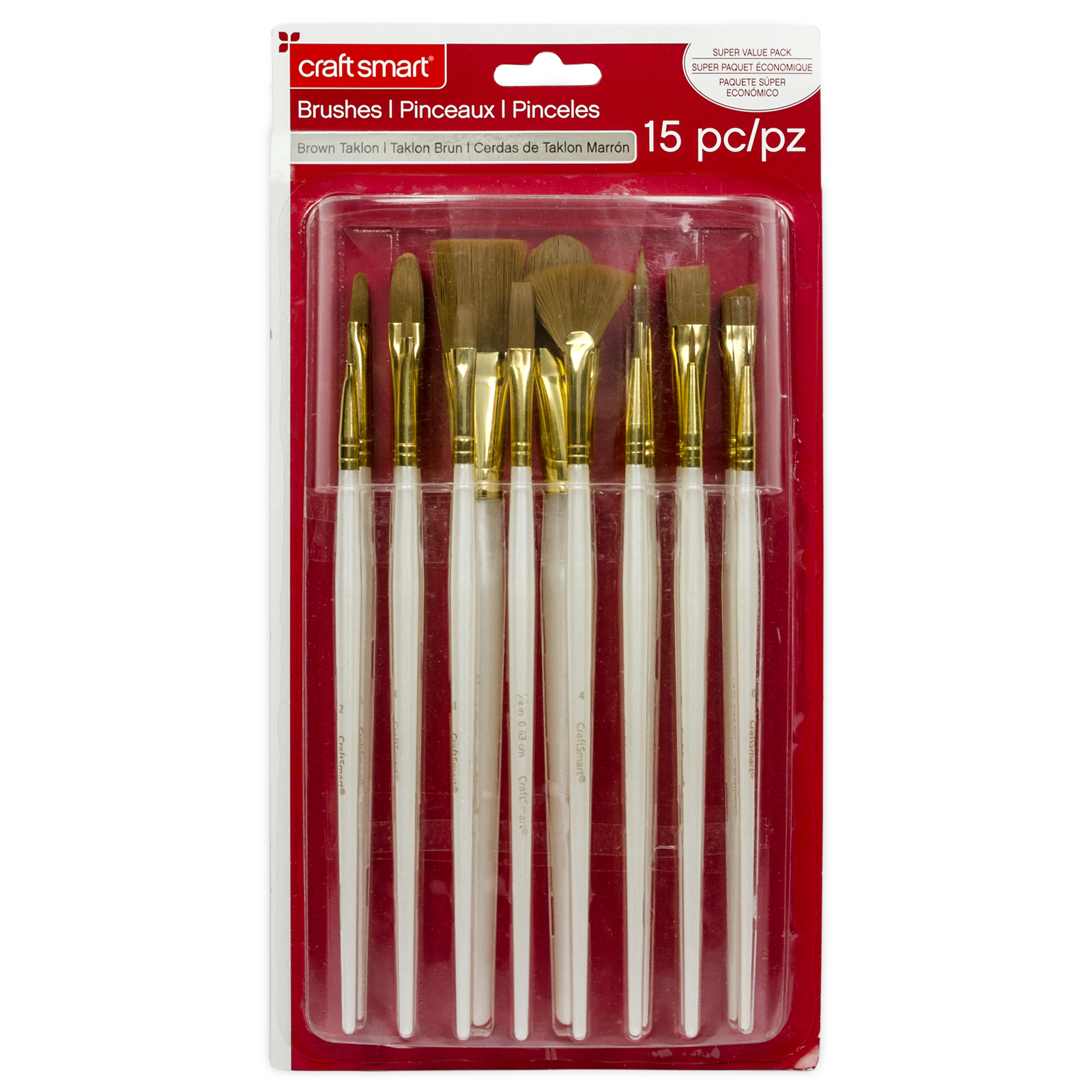 Find the Brown Taklon Variety Paint Brush Set by Craft Smart® at Michaels