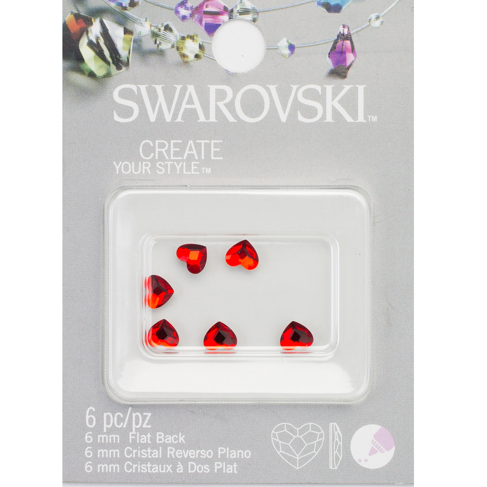 Buy the Swarovski™ Create Your Style™ Flat Back Heart Crystals, Light Red 6mm at Michaels