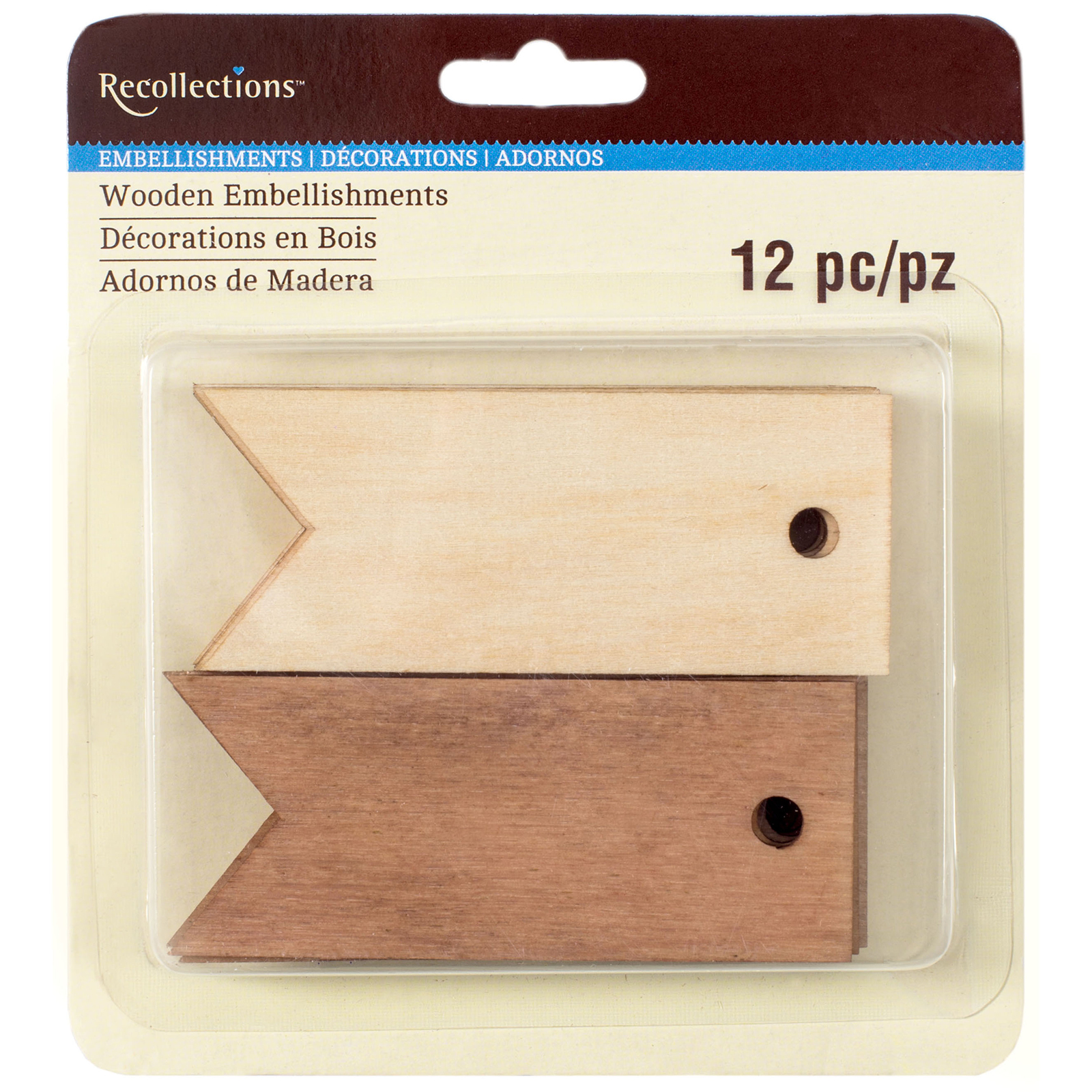 Buy the Pennant Tags Wood Veneer Embellishments by Recollections™ at