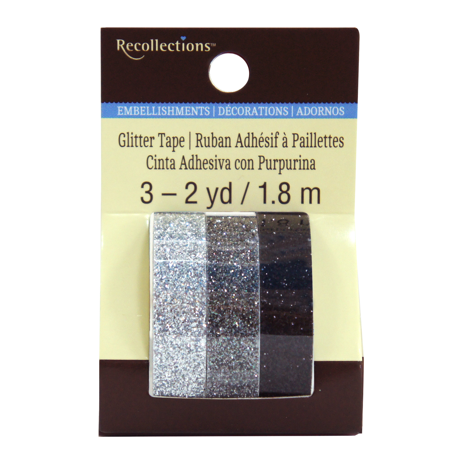 Buy the Silver & Black Glitter Tape by Recollections™ at Michaels
