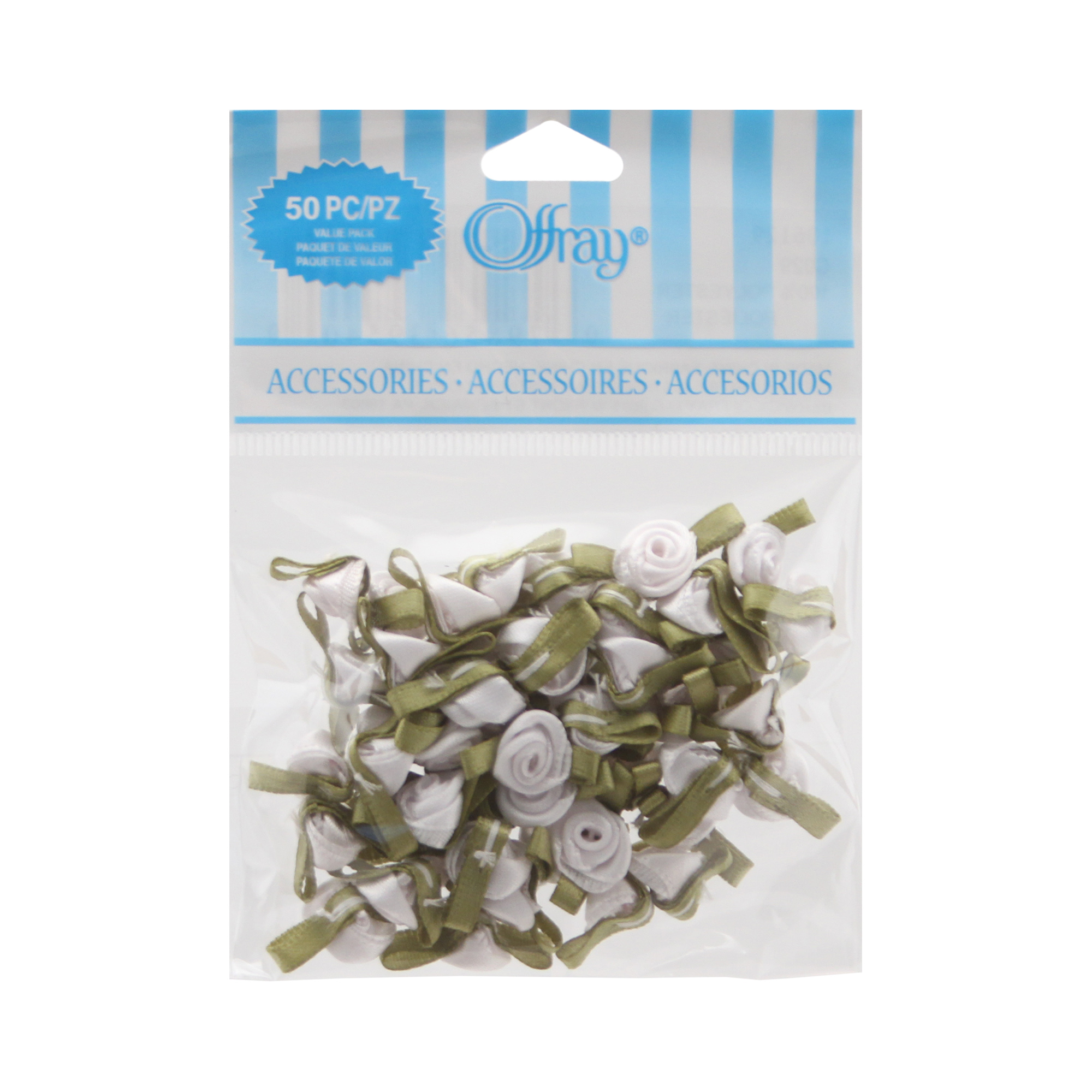 Offray Accessories Small Roses Value Pack, White