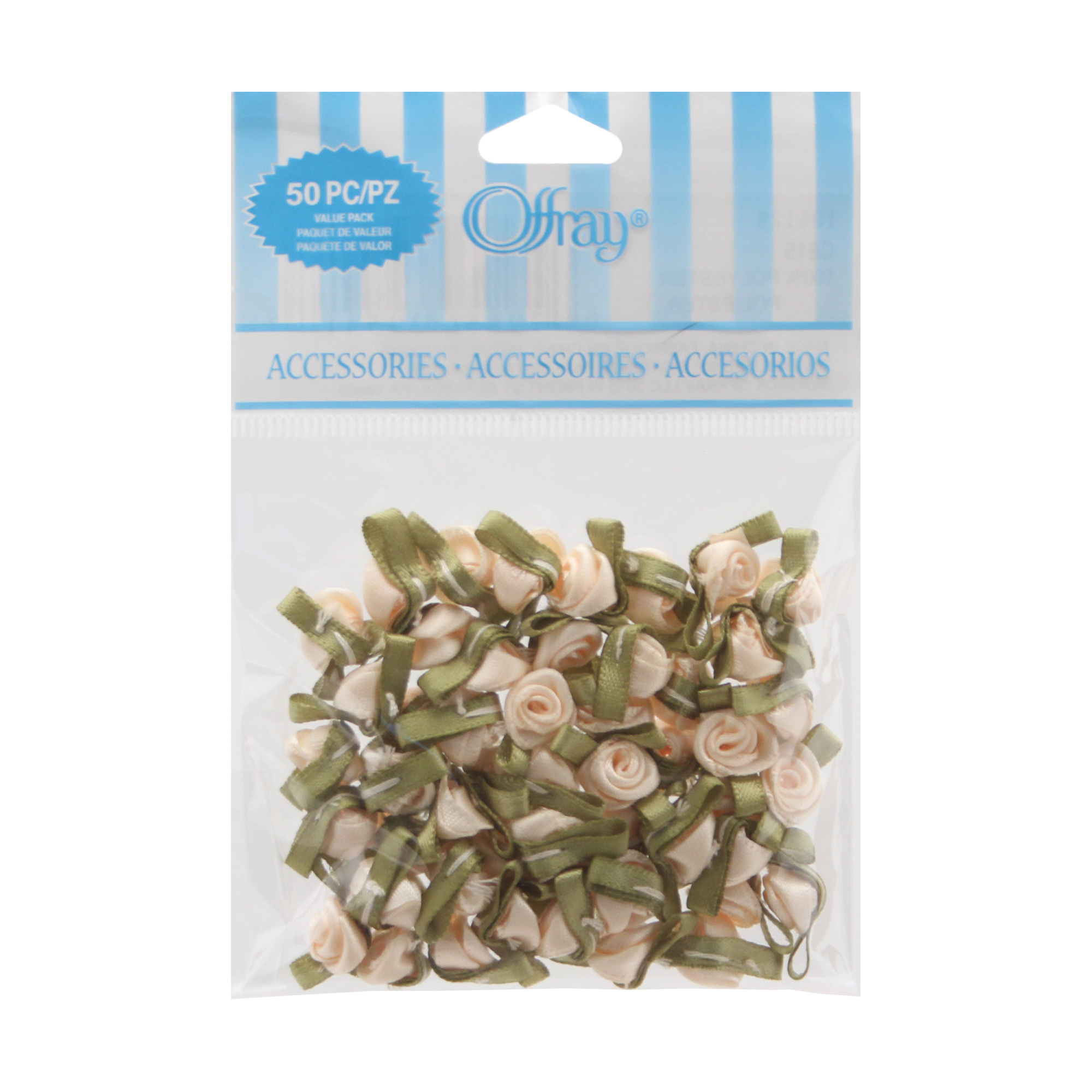 Offray Accessories Small Roses Value Pack, Cream