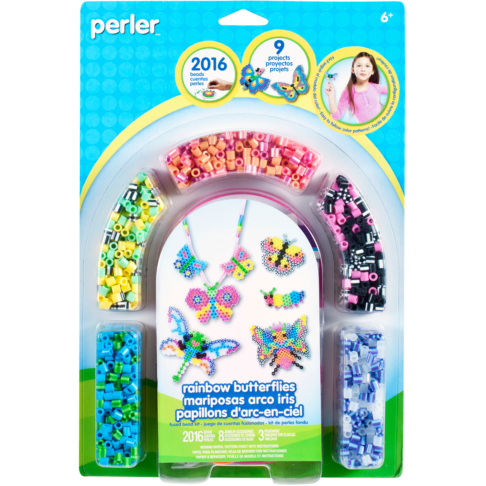 Find the Dimensions® Perler® Fused Bead Kit, Rainbow Butterflies at
