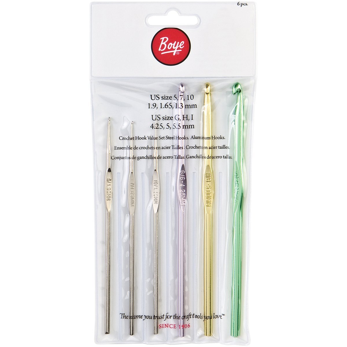 Find the Boye® Steel & Aluminum Crochet Hook Set at Michaels