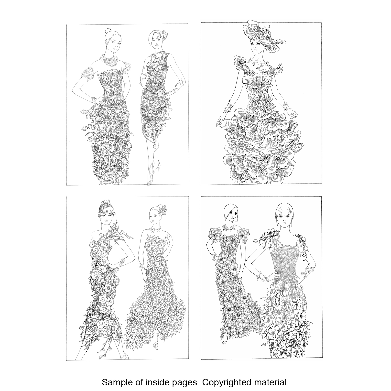 Creative Haven® Flower Fashion Fantasies Coloring Book