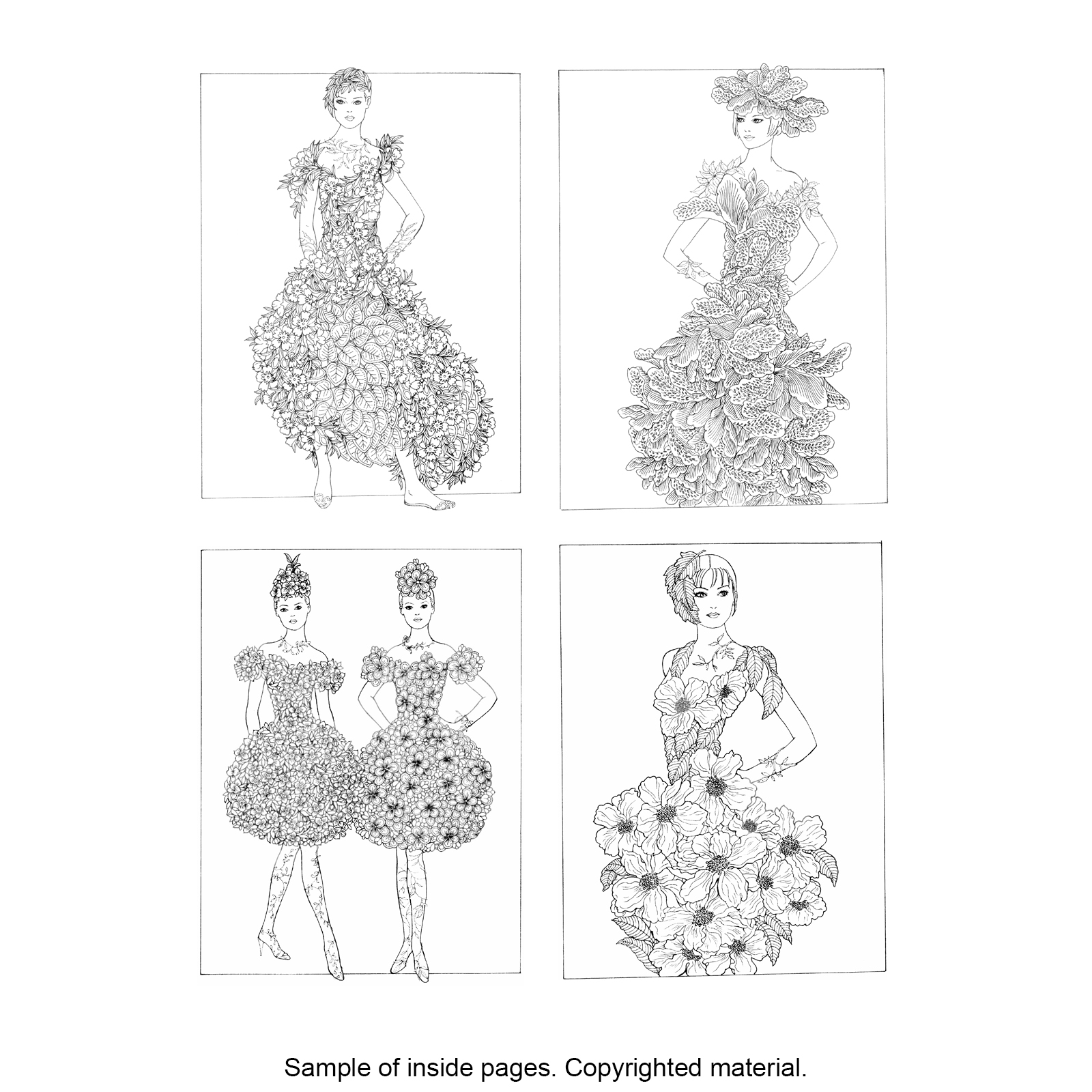 Creative Haven® Flower Fashion Fantasies Coloring Book