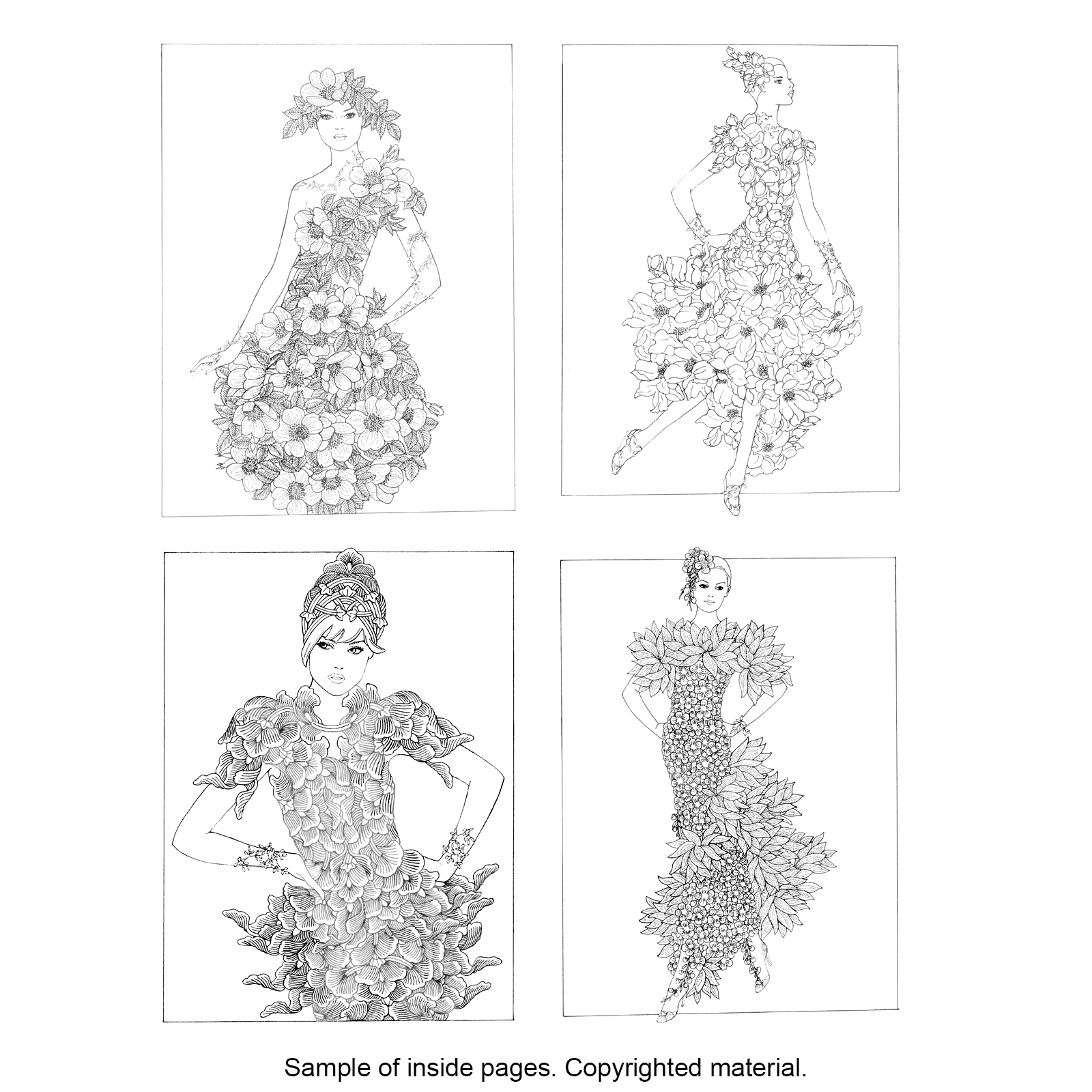 Creative Haven® Flower Fashion Fantasies Coloring Book