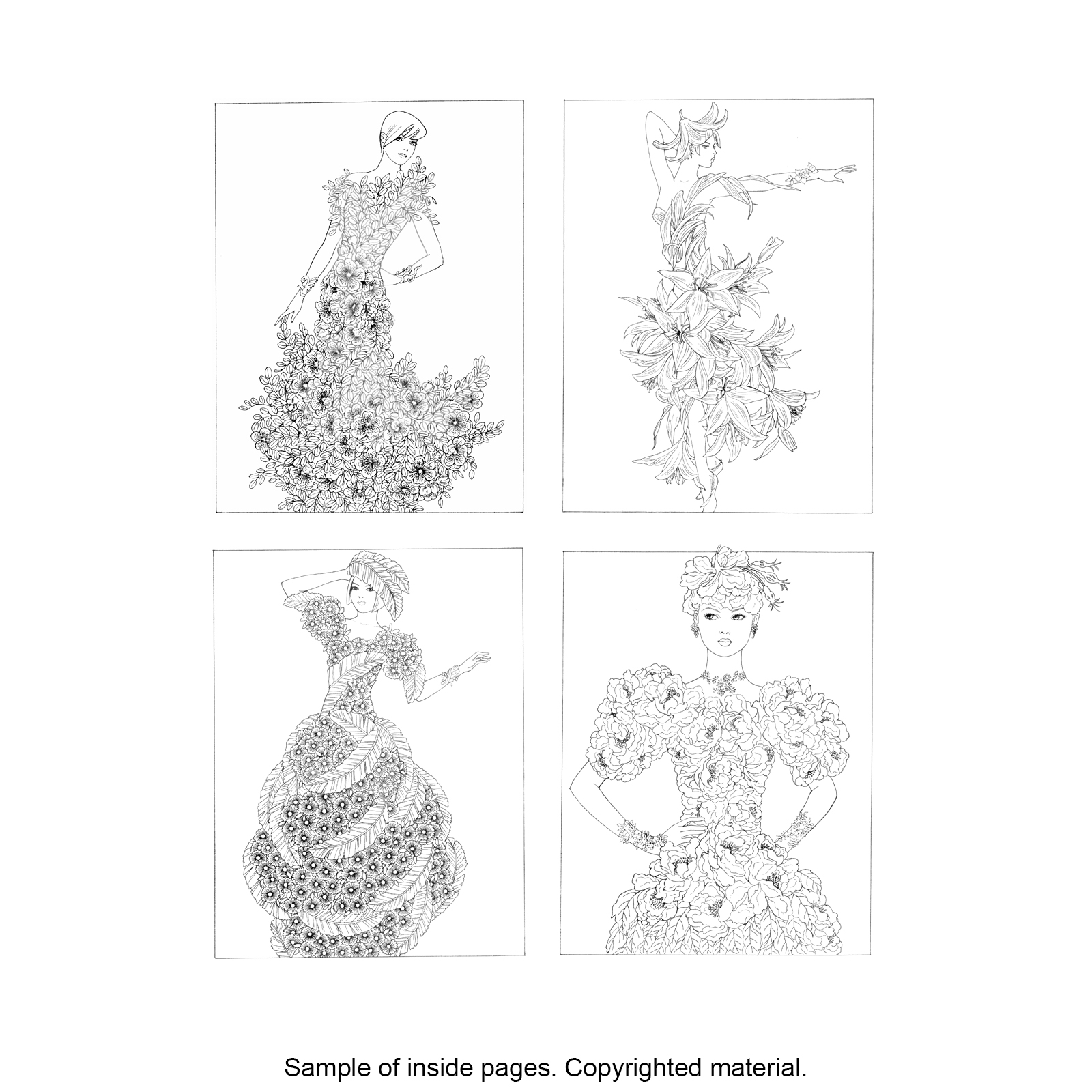 Creative Haven® Flower Fashion Fantasies Coloring Book