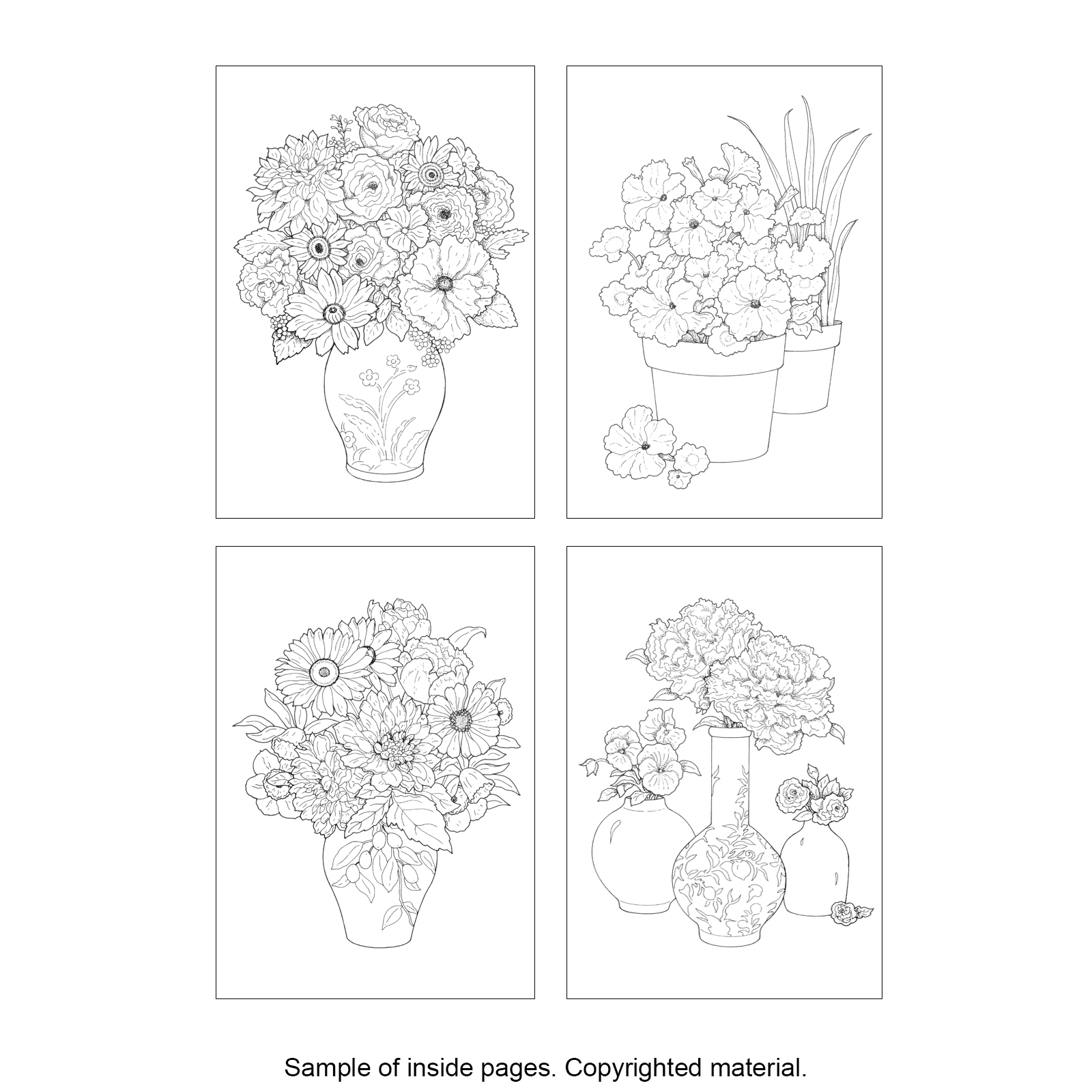 Creative Haven Beautiful Flower Arrangements Coloring Book