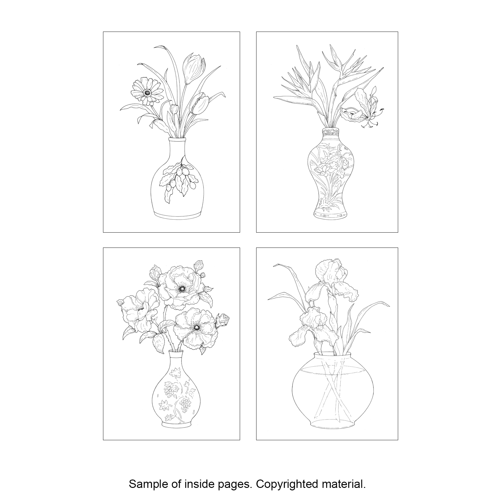 Creative Haven Beautiful Flower Arrangements Coloring Book