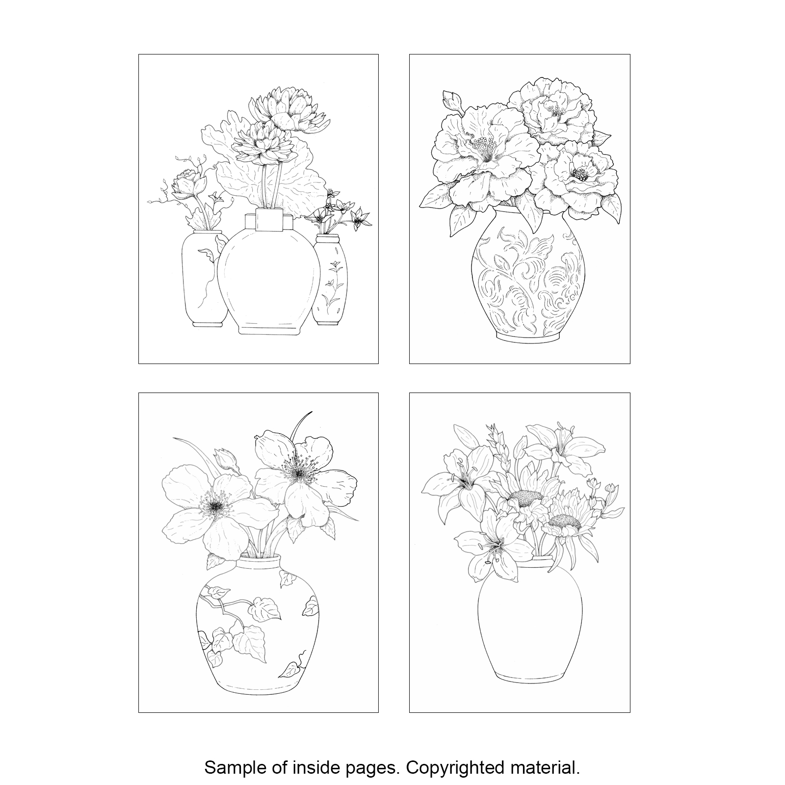 Creative Haven Beautiful Flower Arrangements Coloring Book