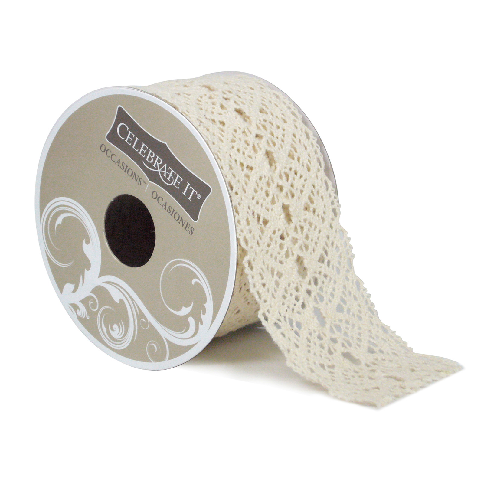 1.75" Lace Crochet Ribbon by Celebrate It Occasions, Ivory