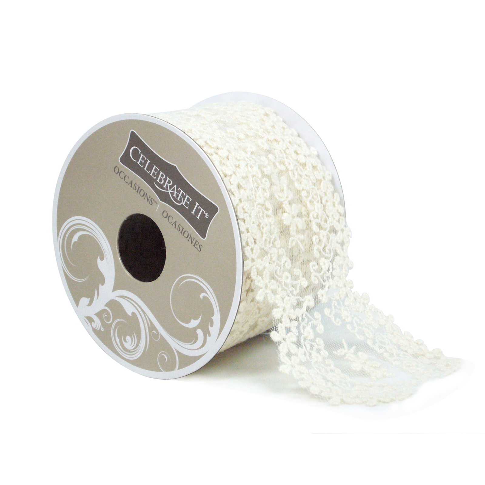 55mm Lace Floral Ribbon by Celebrate It Occasions