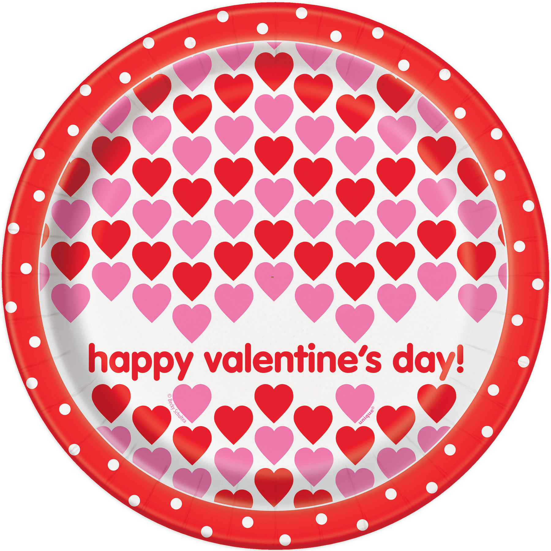 Hearts Happy Valentine Party Plates Valentine's Day Party Supplies