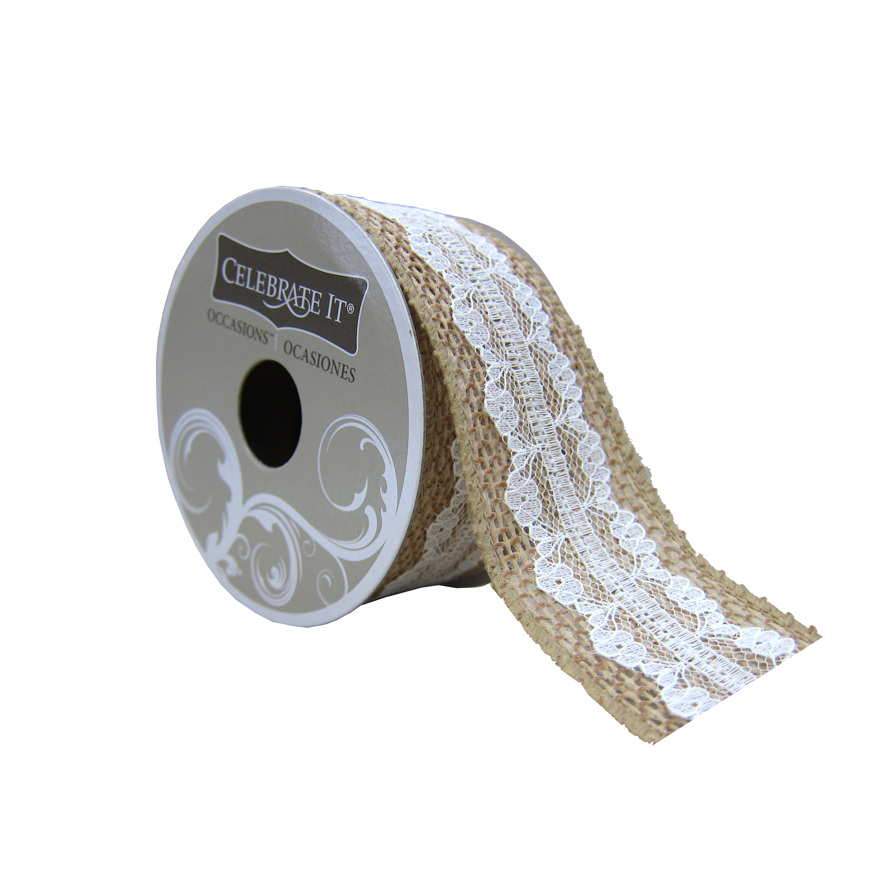 1.5" Burlap & Lace Wired Ribbon by Celebrate It® Occasions™