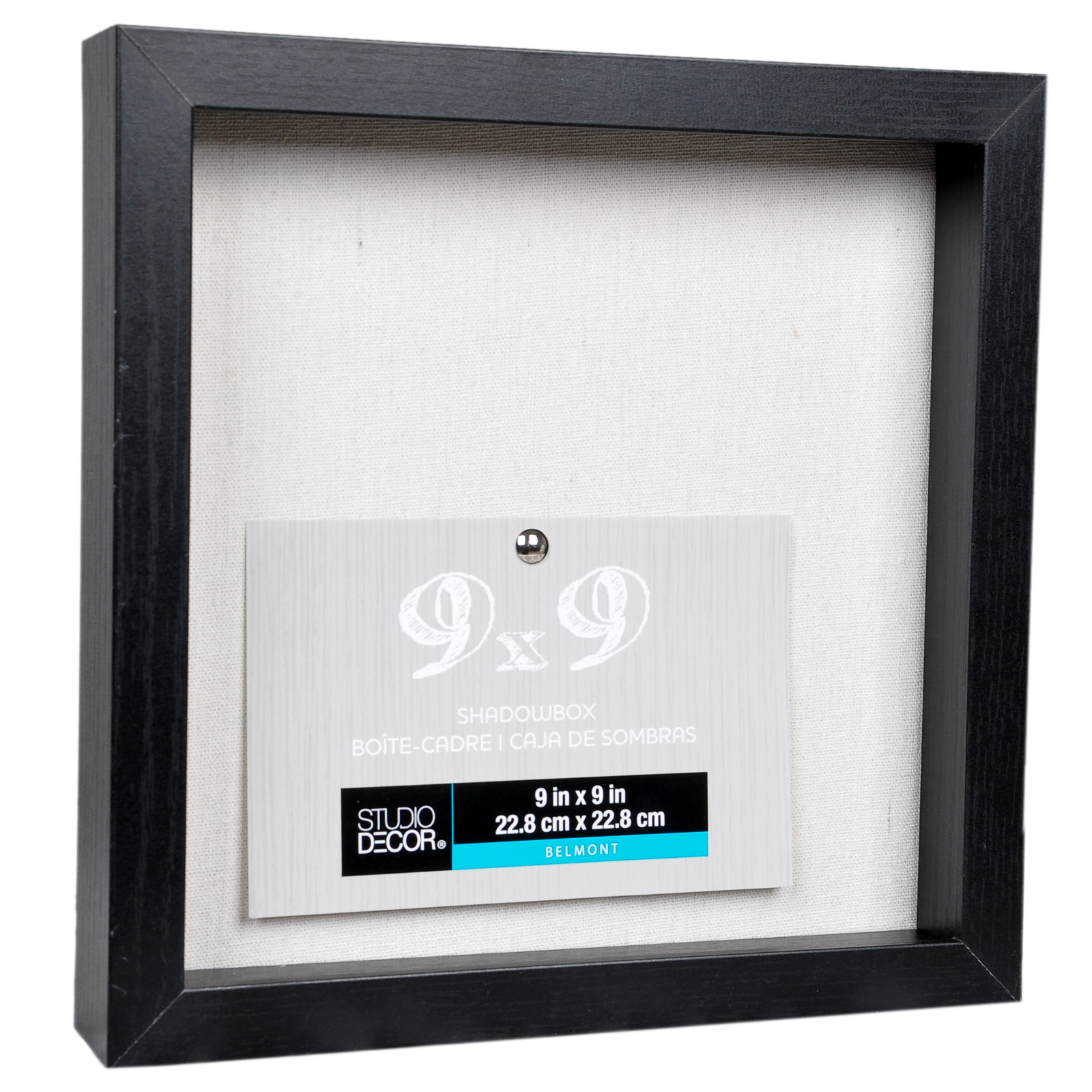 Black Belmont Shadowbox by Studio D&eacute;cor, 9" x 9", Angled