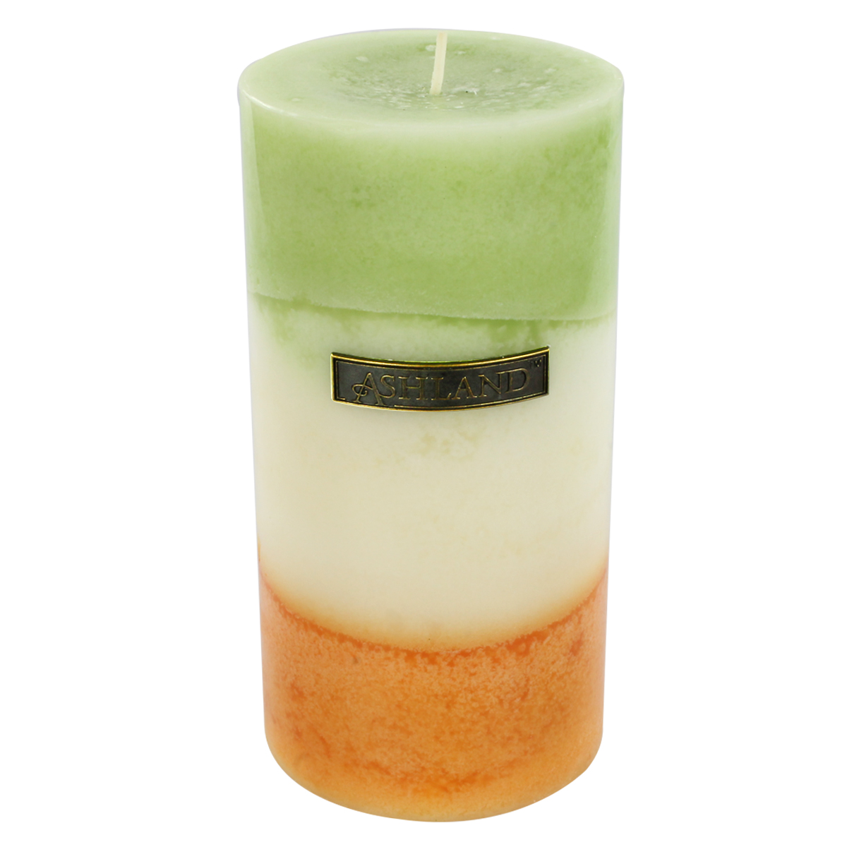 Find the 3" x 6" Ginger Citrus Zig Zag Pillar Candle by Ashland® Decor