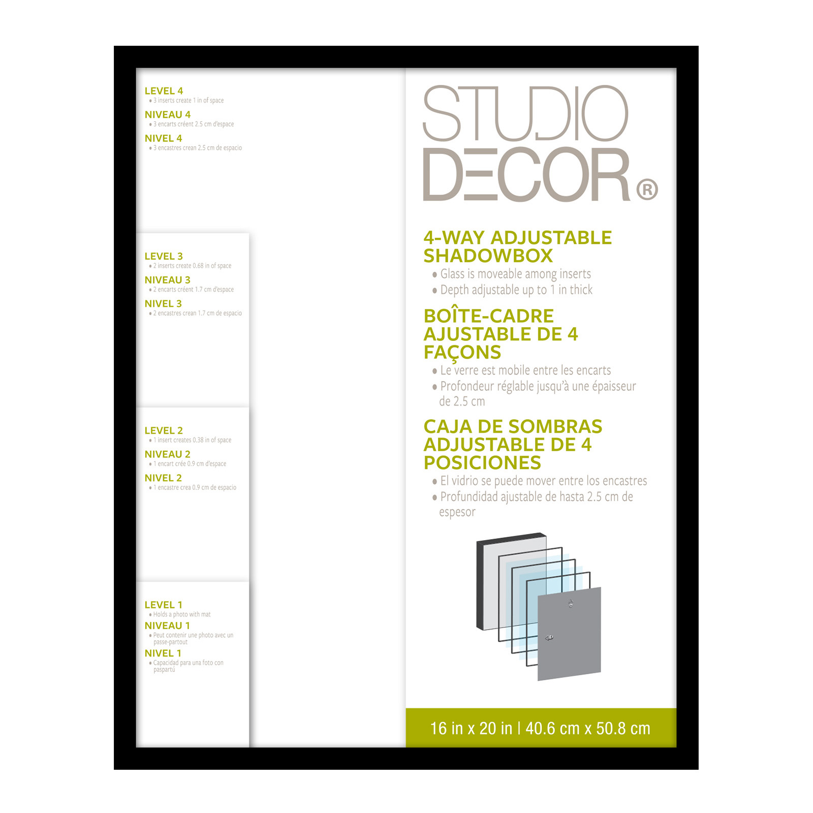 Black AdjustableDepth Shadow Box By Studio Décor®