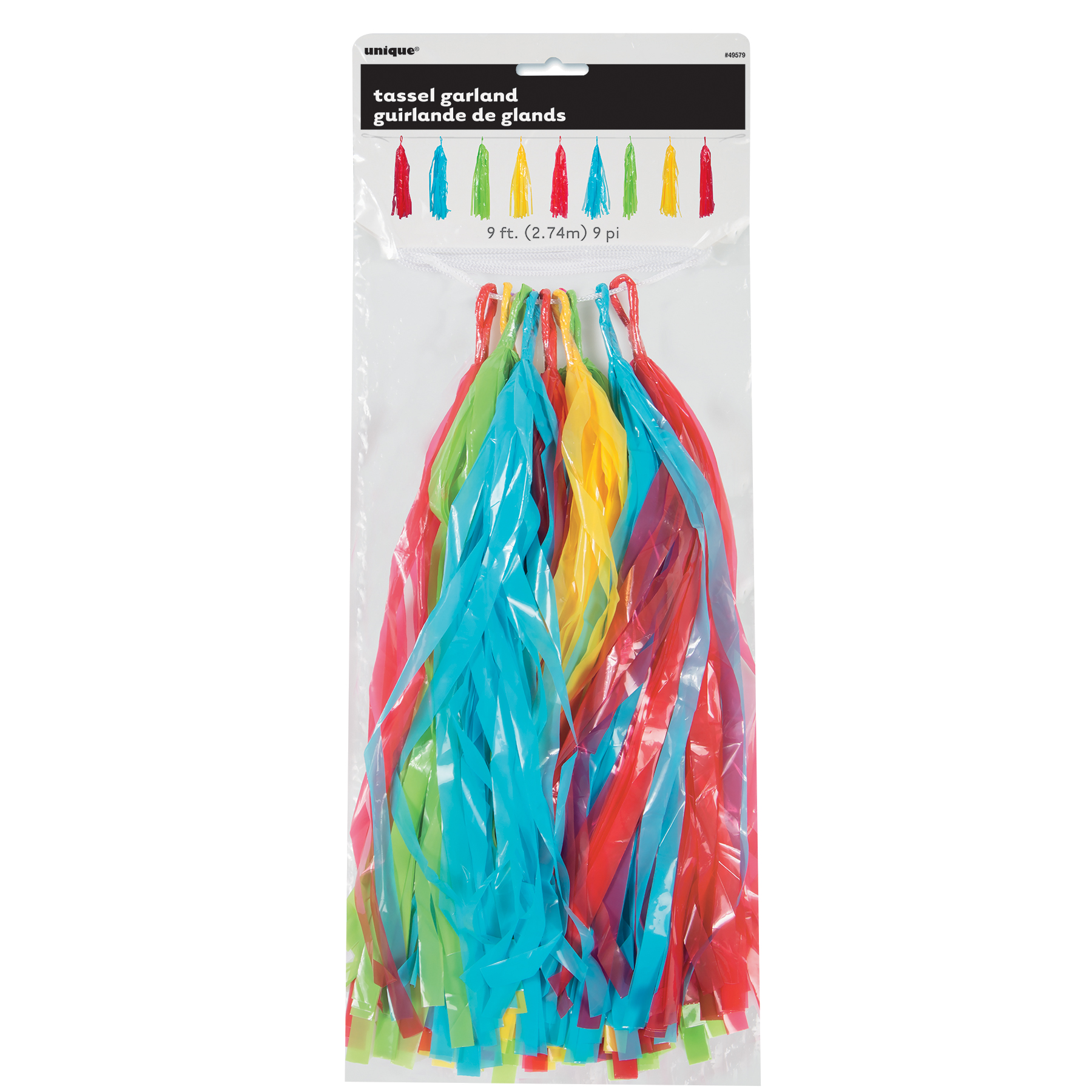 Rainbow Plastic Tassel Garland Rainbow Party Decorations