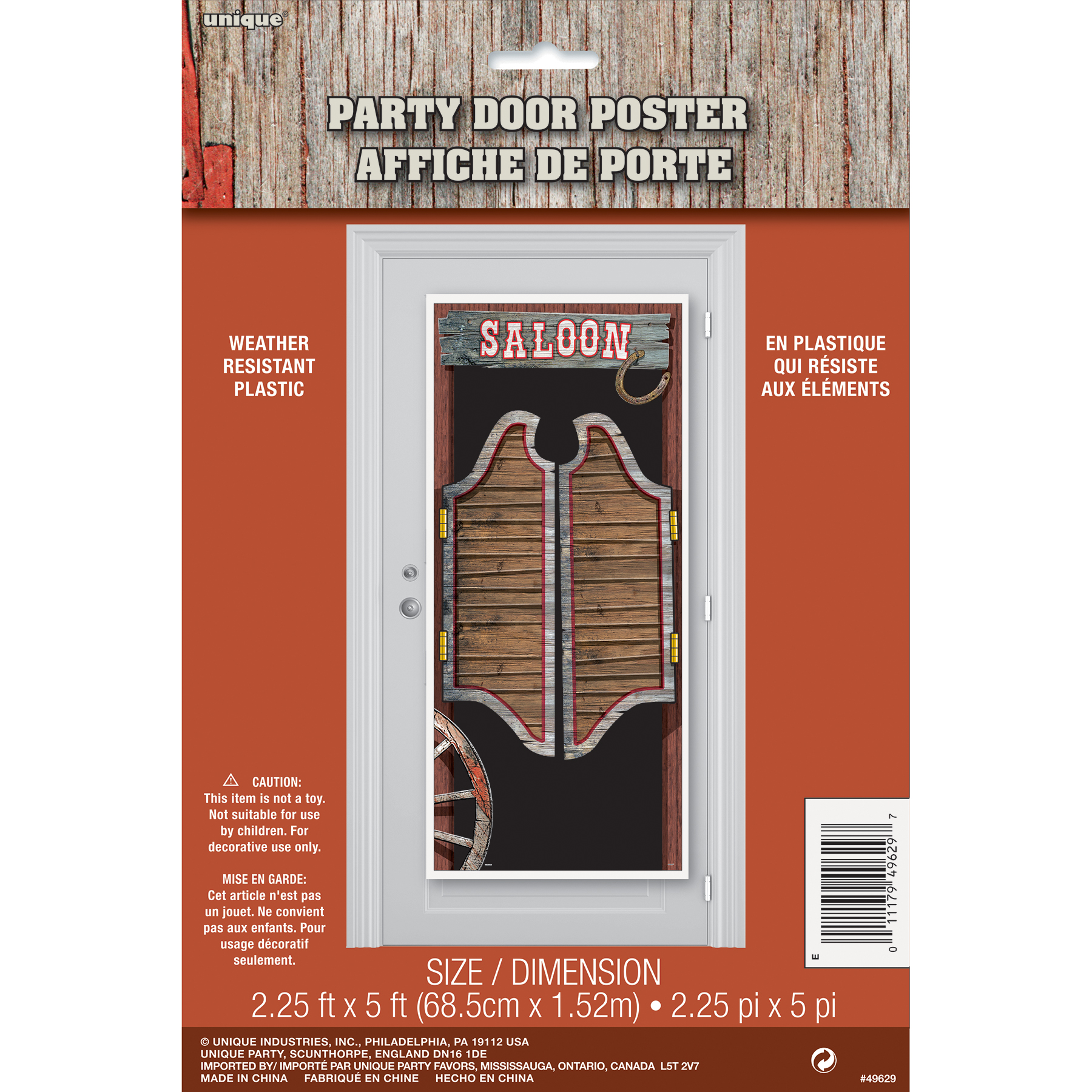 Cowboy Bar Doors Plastic Rodeo Western Door Poster 60 X 27