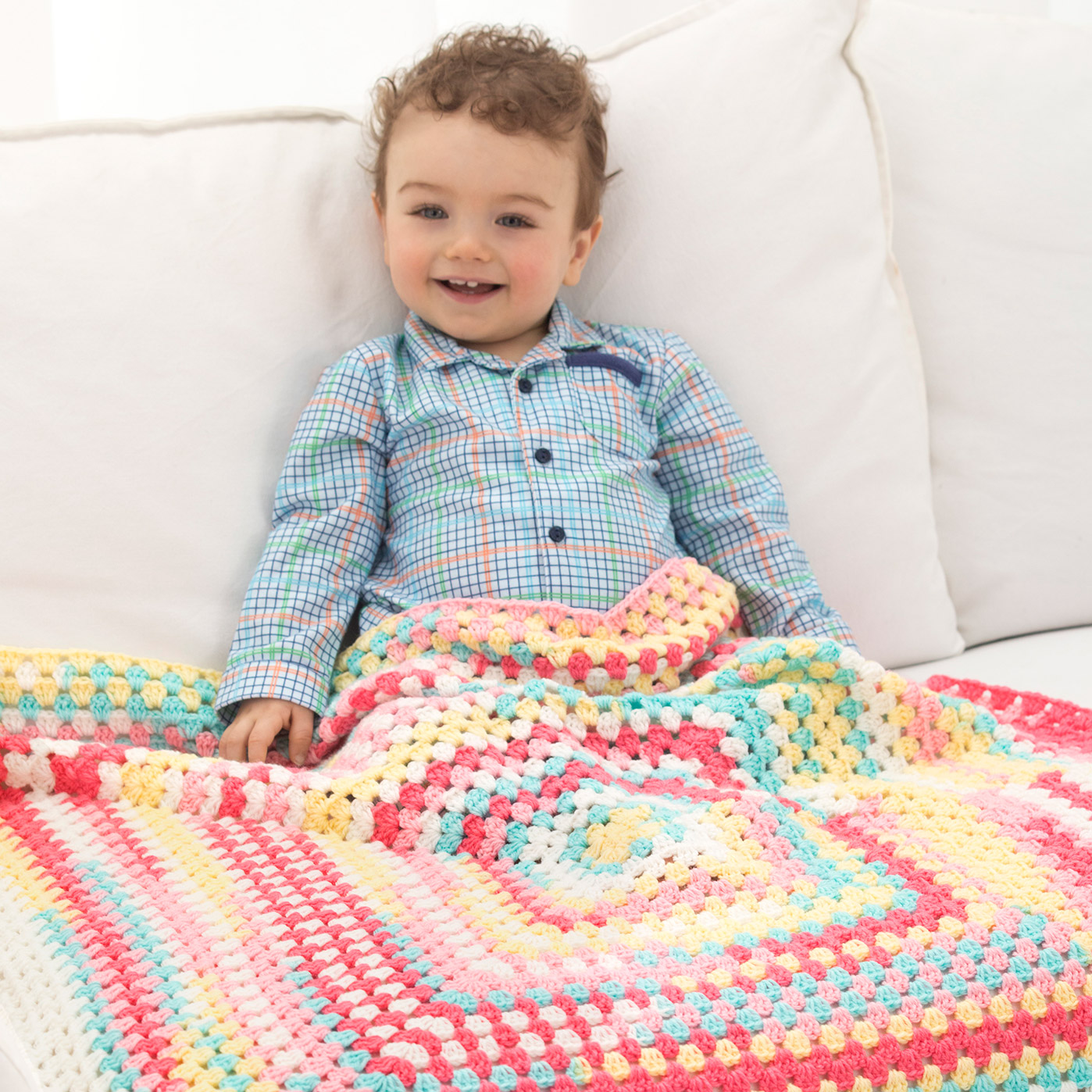 Lion Brand® Ice Cream Tutti Frutti Baby Crochet Afghan