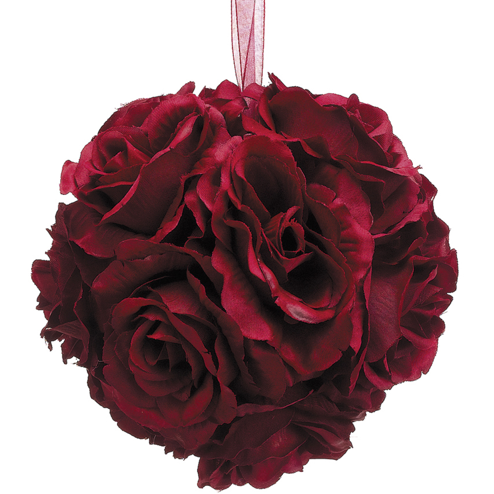 6" Rose Kissing Ball, Red