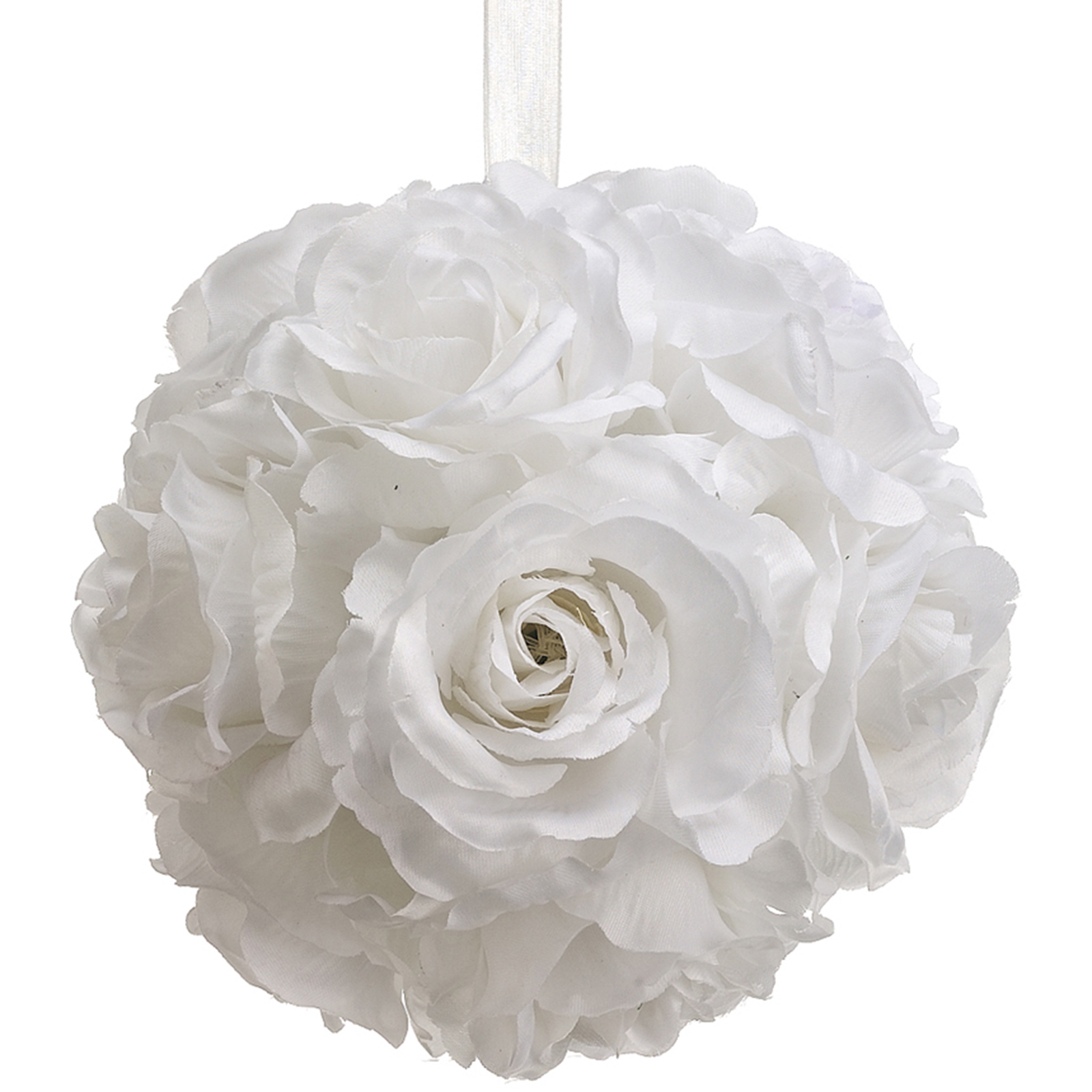 6" Rose Kissing Ball, White