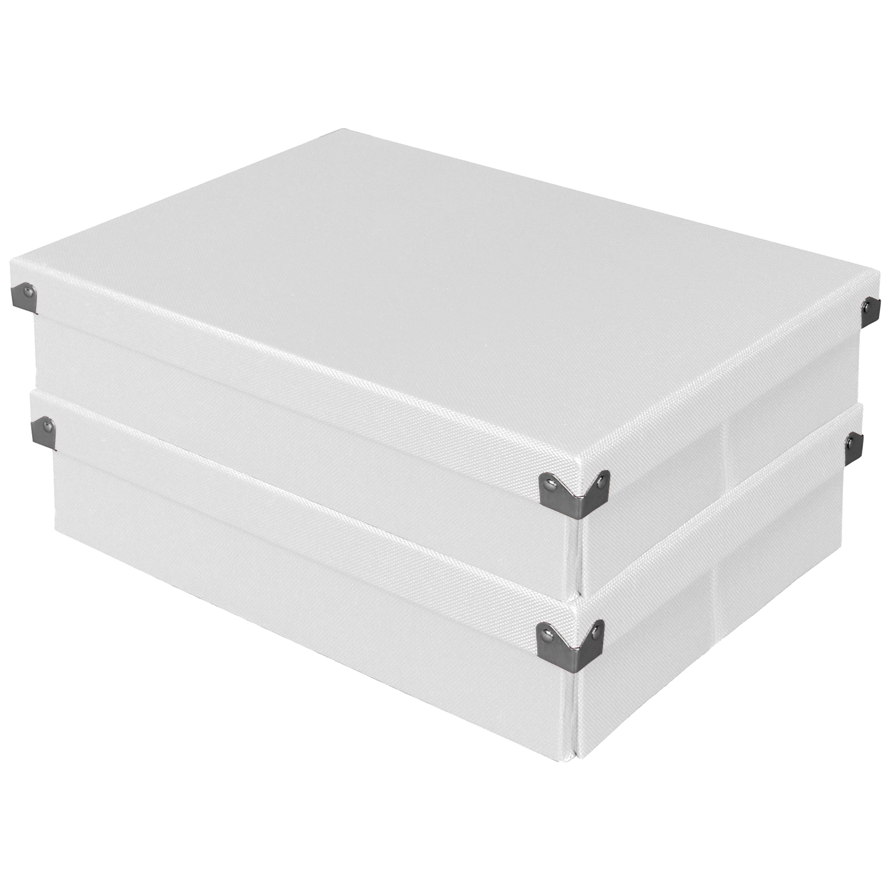 Pop n' Store Document Box 2-Pack, White, Stacked